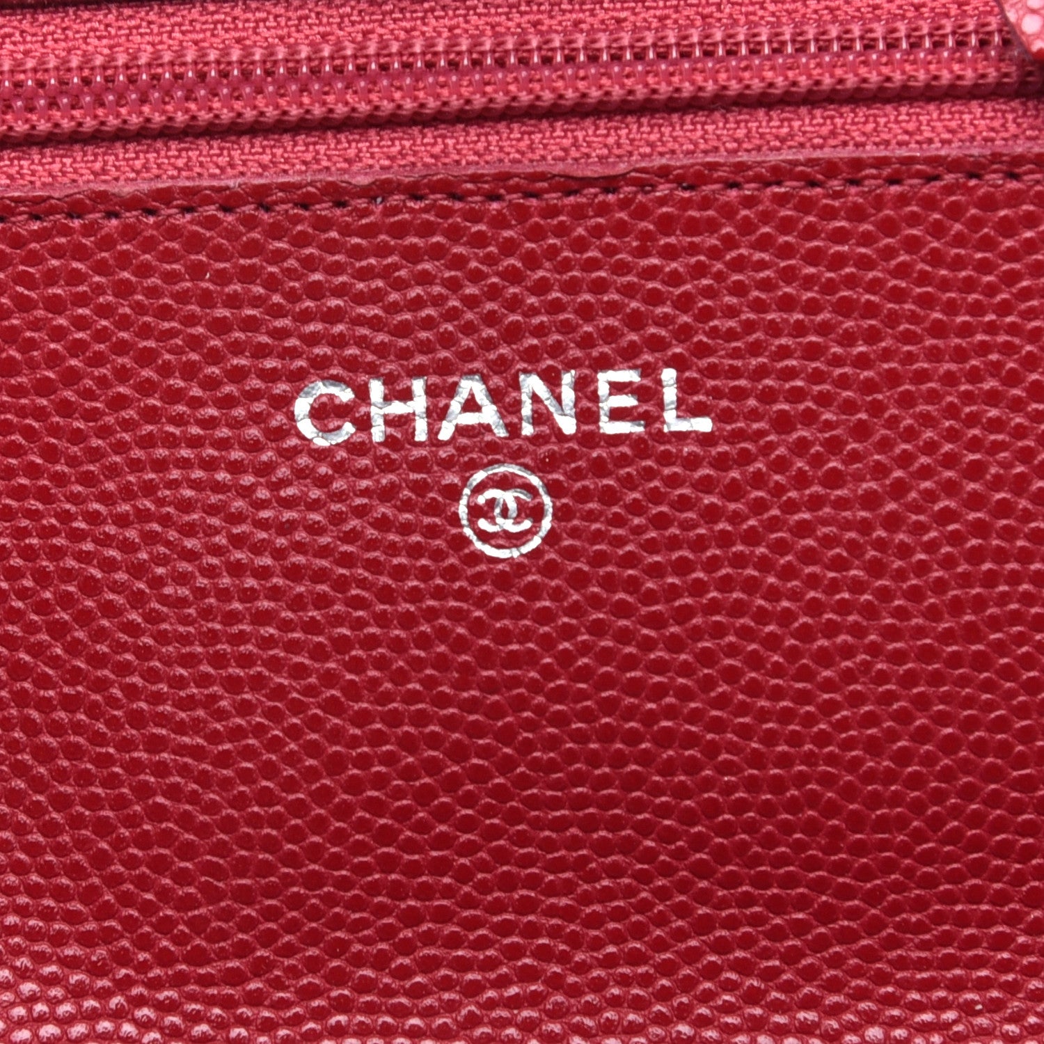 Chanel Caviar Quilted Wallet On Chain WOC Red 6 of 9