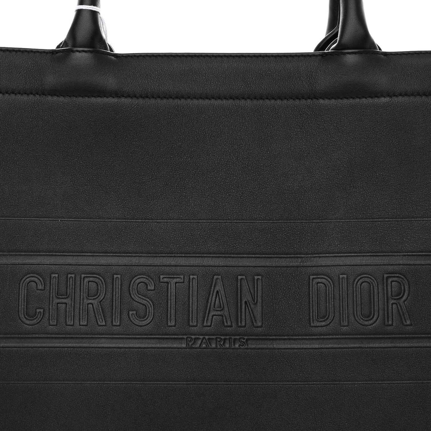 Calfskin Embossed Medium Book Tote Black