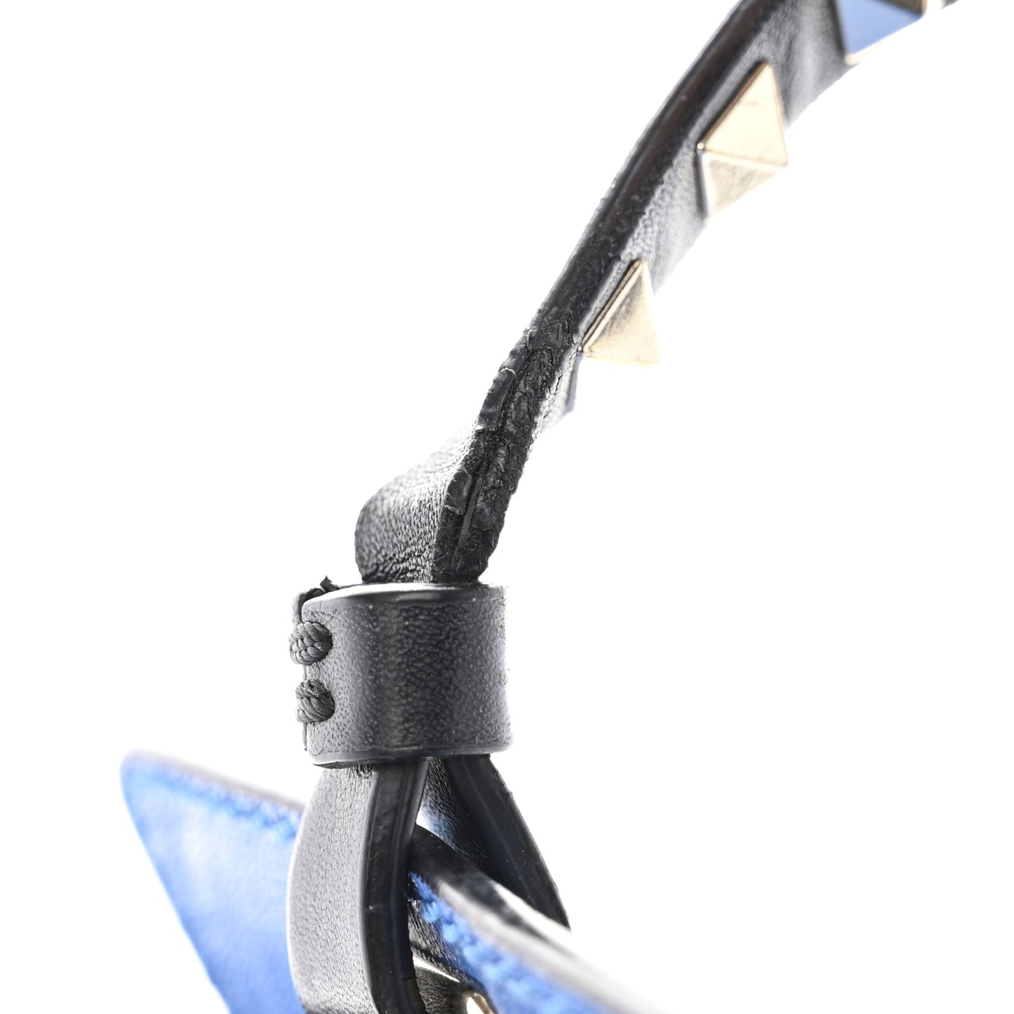 Vitello Small Rockstud Tote Blue Black