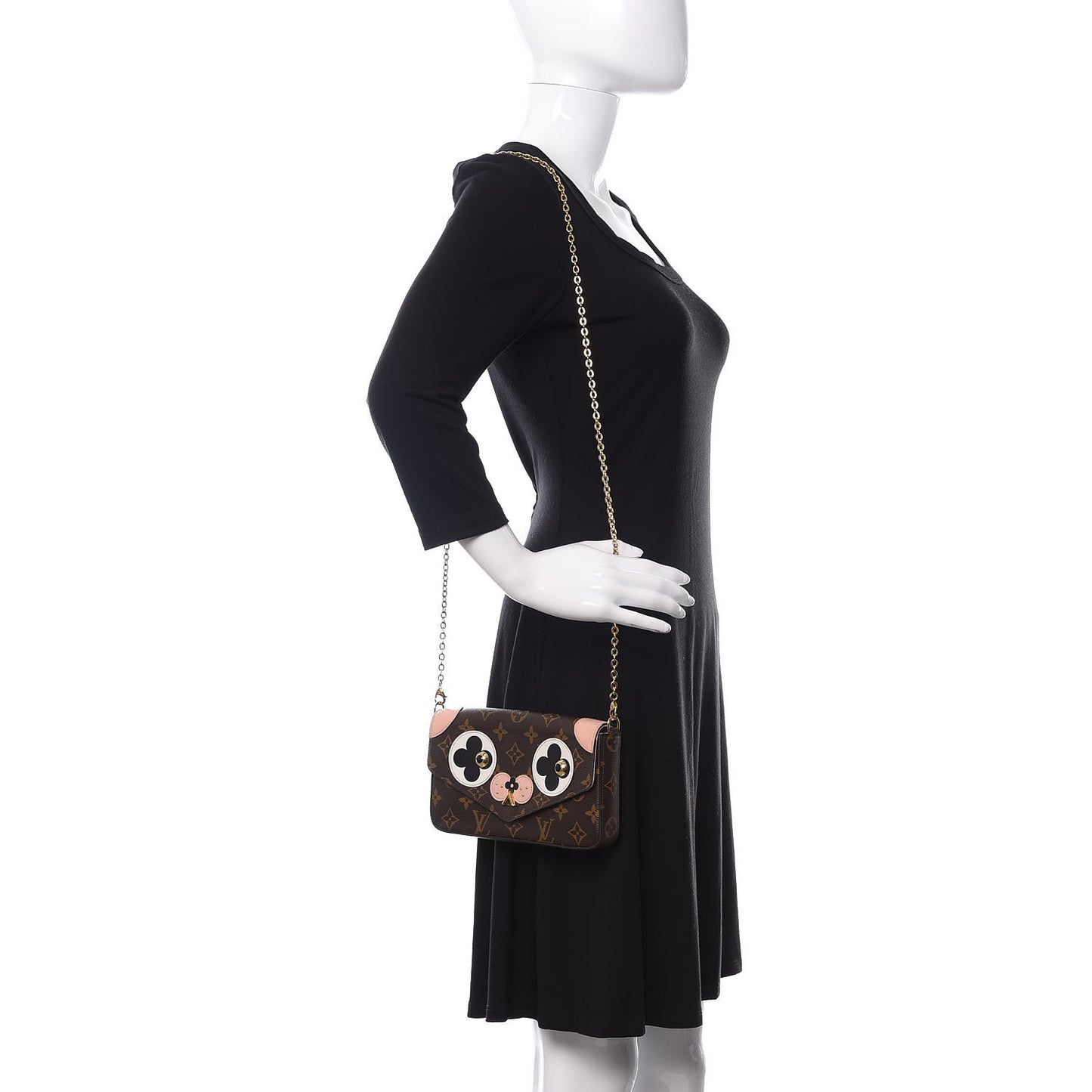 Monogram Valentine Dog Pochette Felicie Chain Wallet