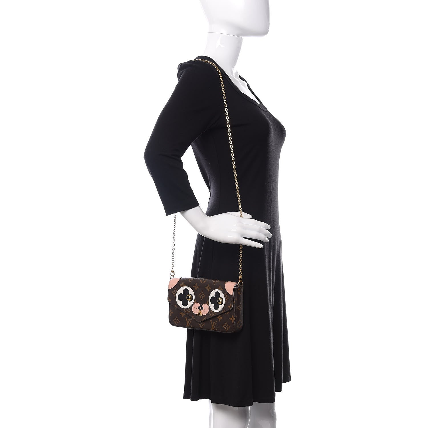 Louis Vuitton Monogram Valentine Dog Pochette Felicie Chain Wallet 2 of 13