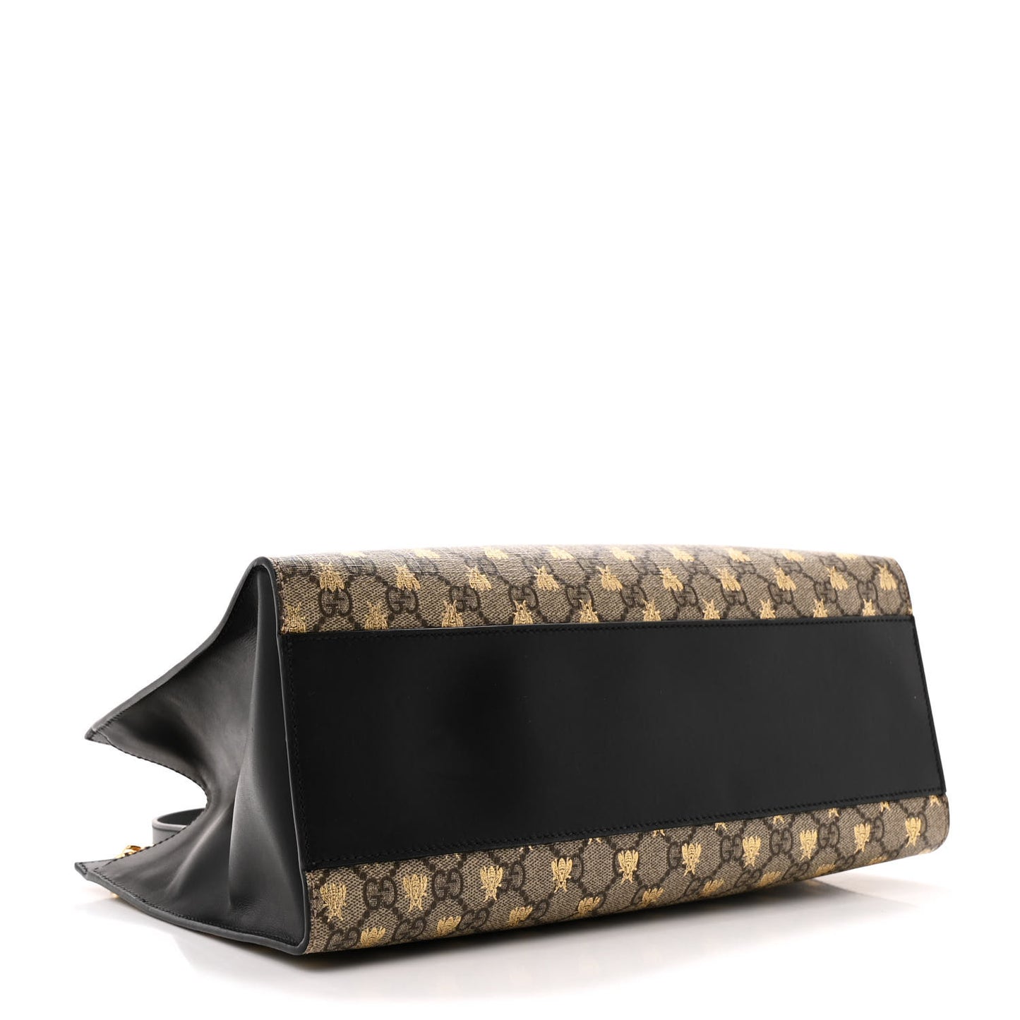 GG Supreme Monogram Bees Medium Padlock Tote Beige Oro Black