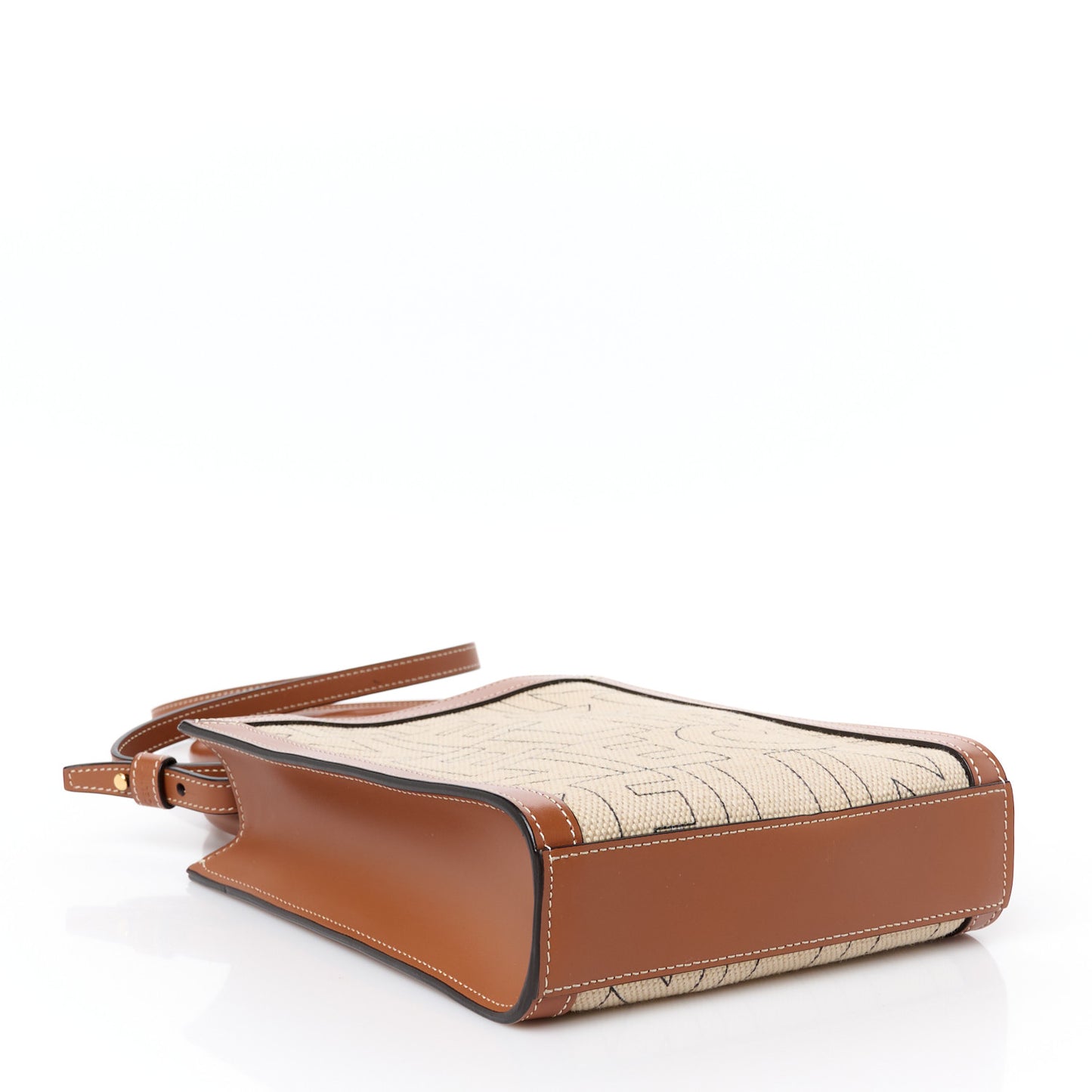 Canvas Calfskin All Over Print Mini Vertical Cabas Natural Tan