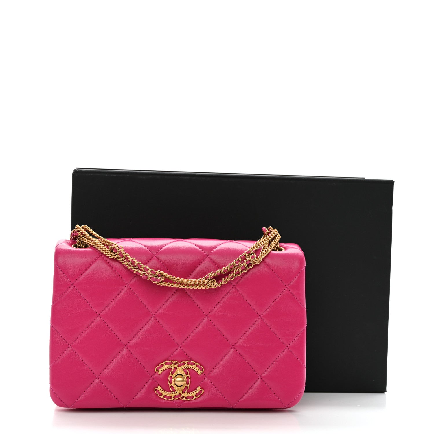 Chanel Lambskin Quilted On And On Small Chain Flap Fuchsia 11 of 11