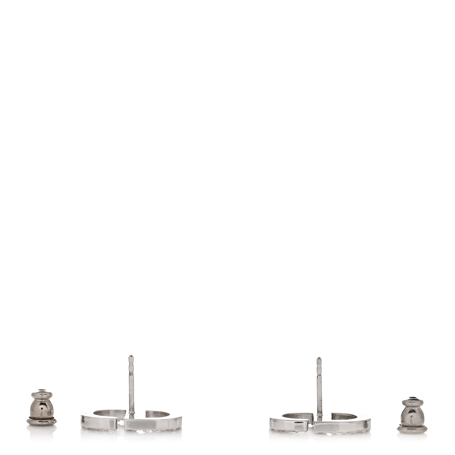 Christian Dior Crystal Petit CD Stud Earrings Silver 3 of 4