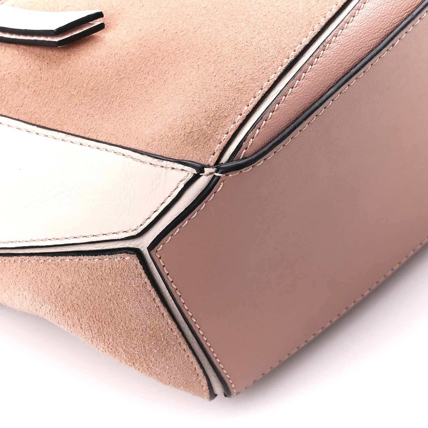 Calfskin Suede Medium Puzzle Bag Blush