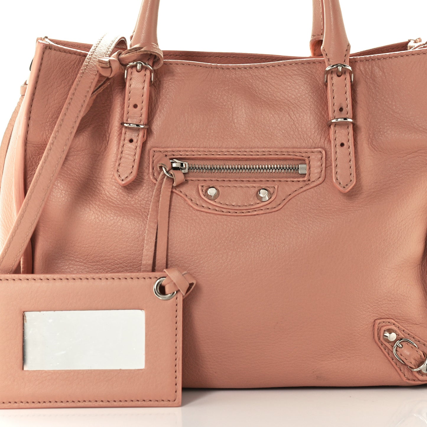 Calfskin Papier Mini A4 Zip Around Tote Beige Desert
