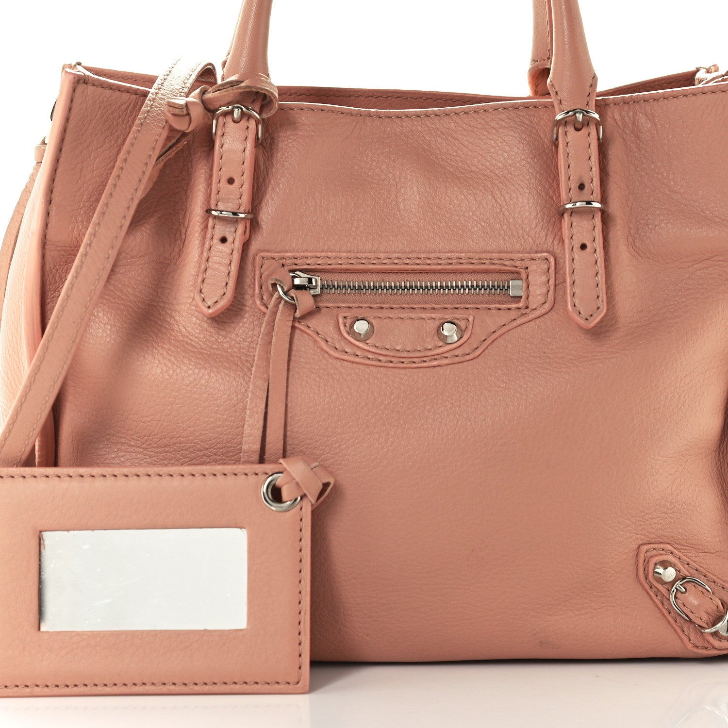 Balenciaga Calfskin Papier Mini A4 Zip Around Tote Beige Desert 8 of 10