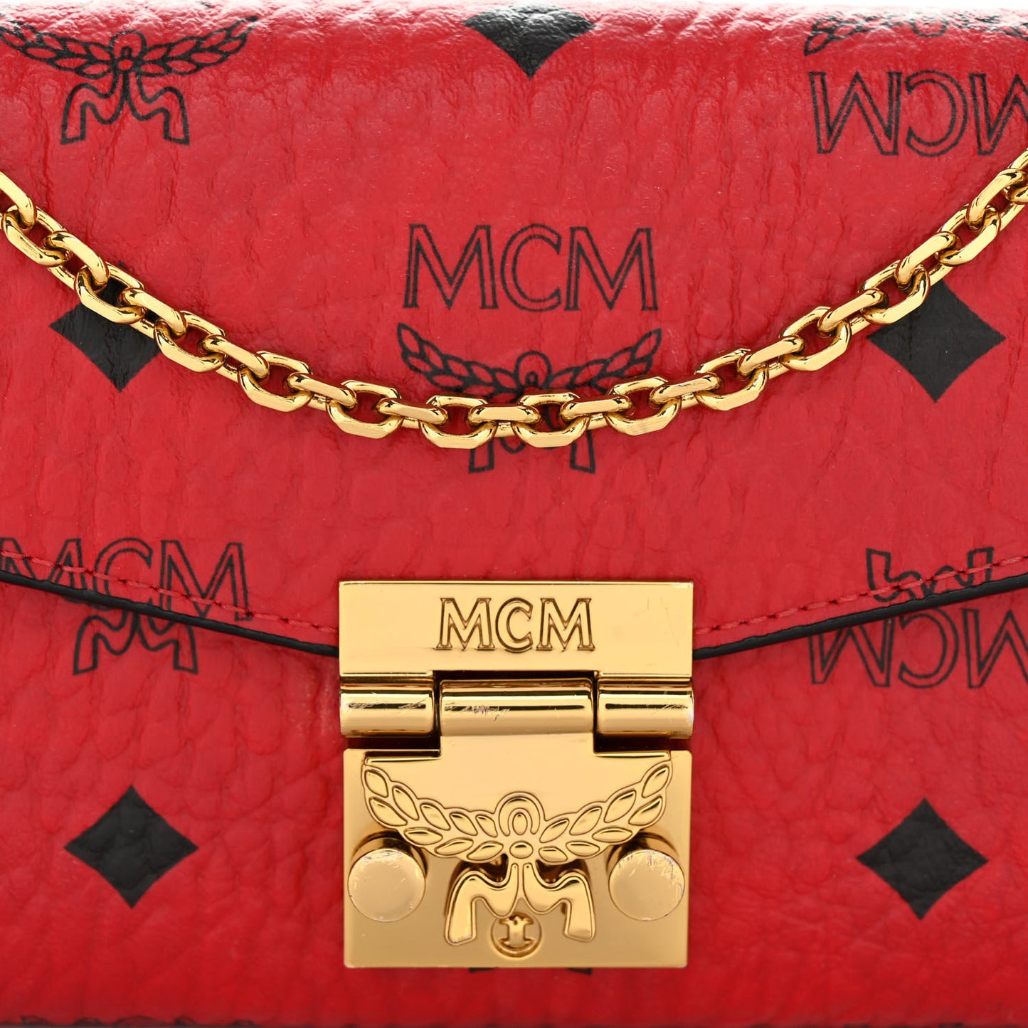 Visetos Large Patricia Wallet On Chain Red