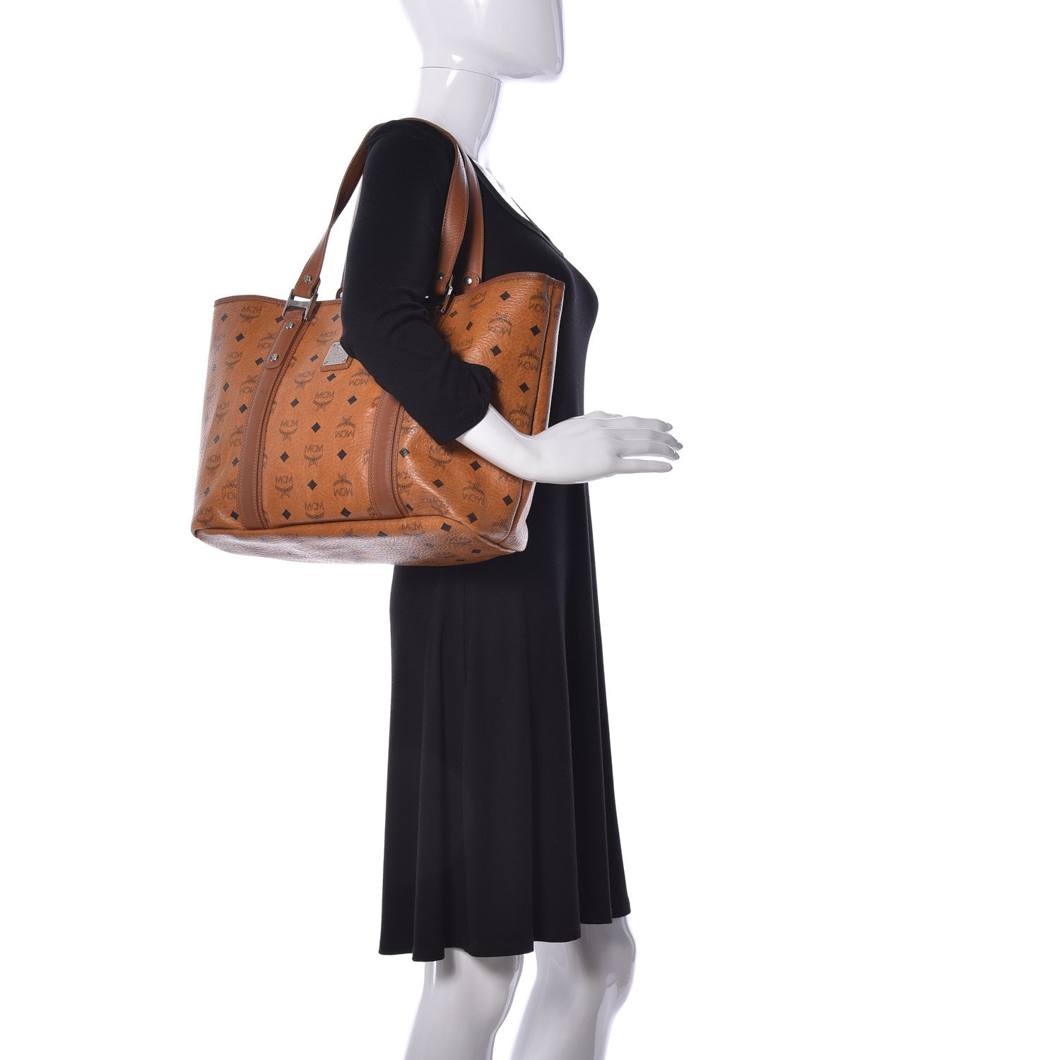 MCM Visetos Shopping Tote Cognac 2 of 9