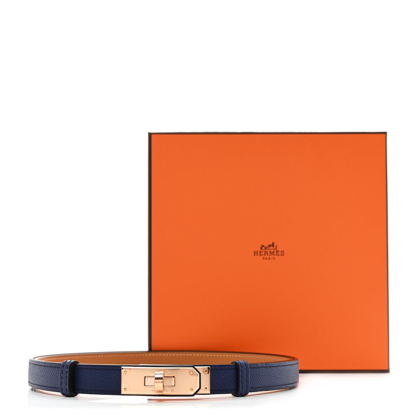 Epsom Kelly Belt Bleu Saphir