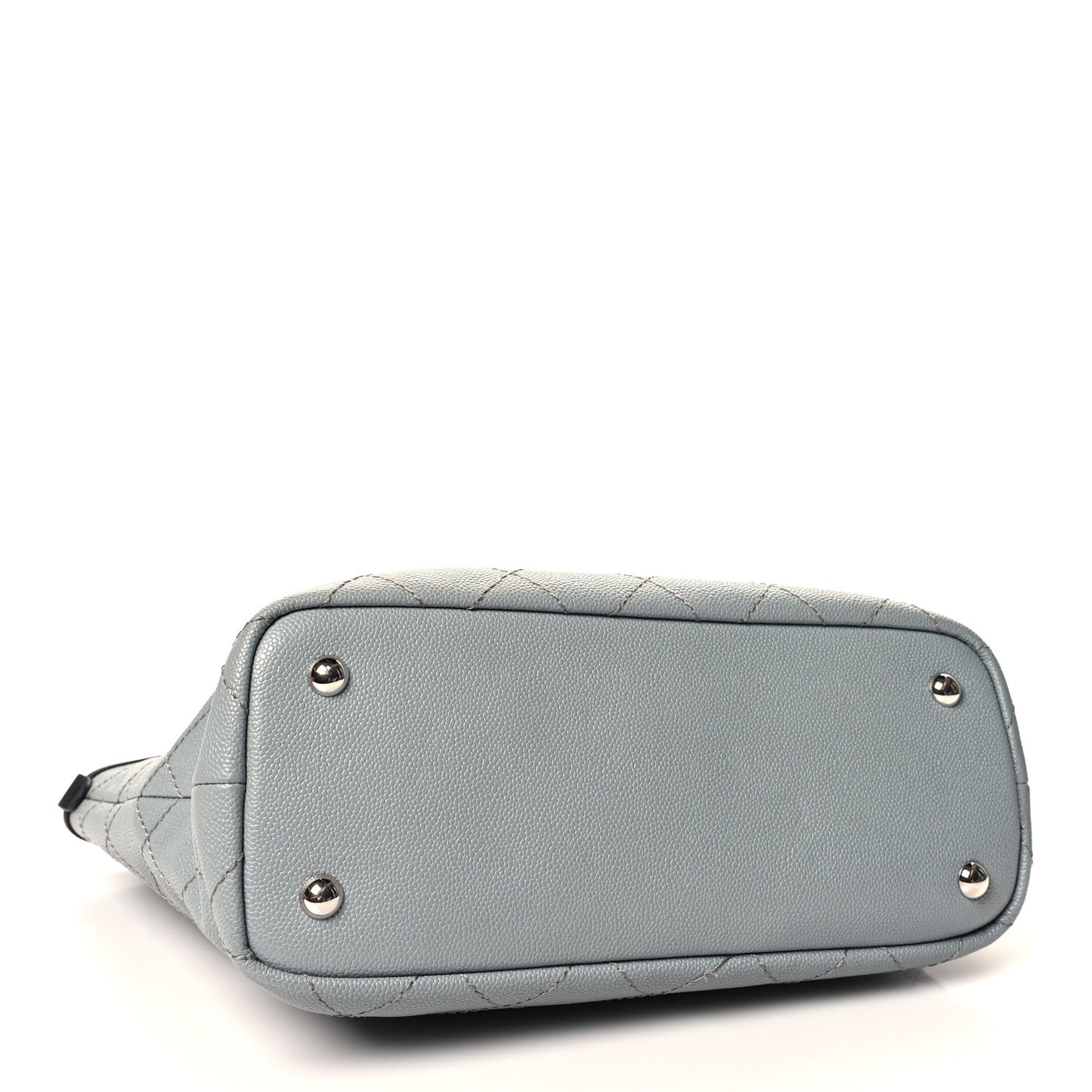 Grained Calfskin Shopping Fever Tote Grey Black