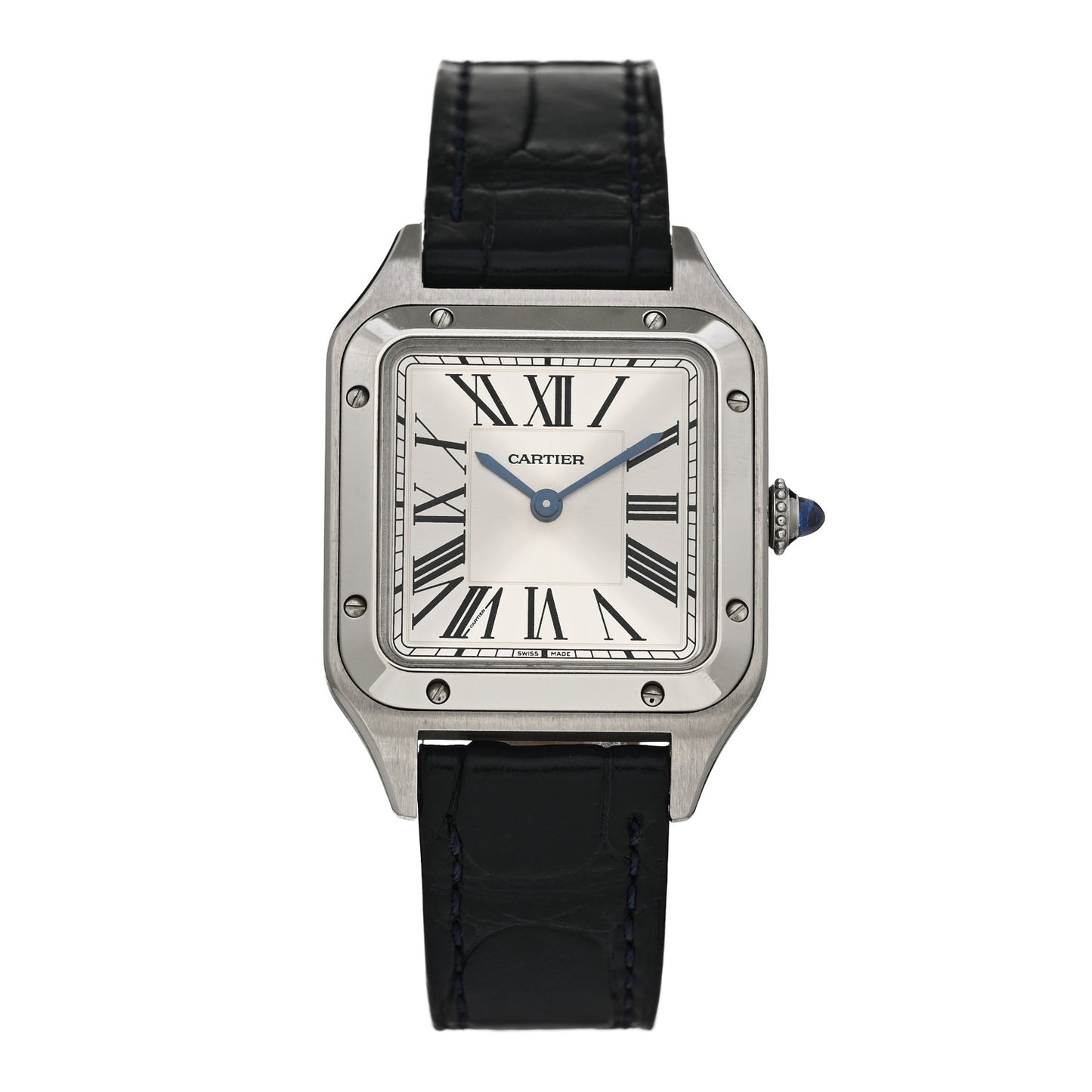 Stainless Steel Alligator 27.5mm Santos Dumont Quartz Watch