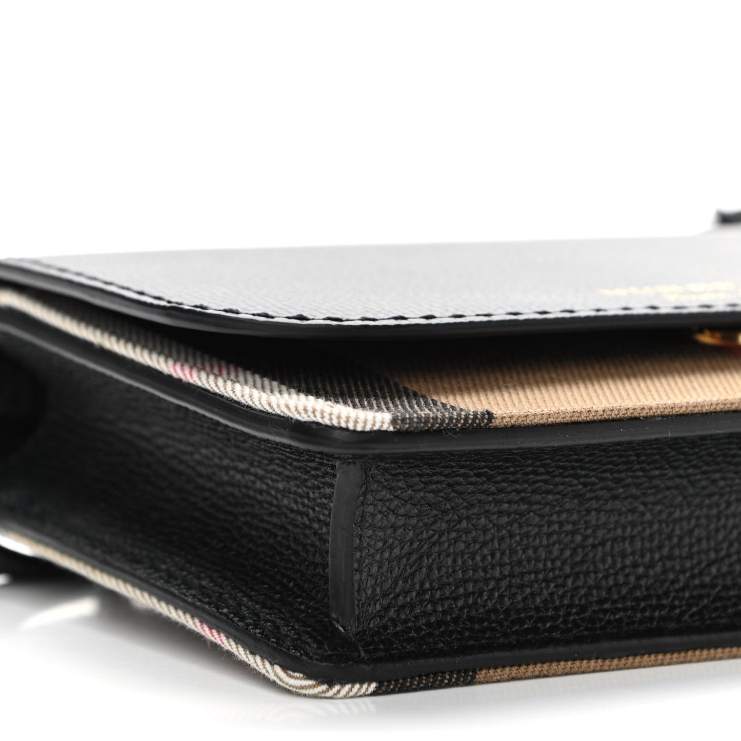 Derby Calfskin House Check Wallet On Chain Black