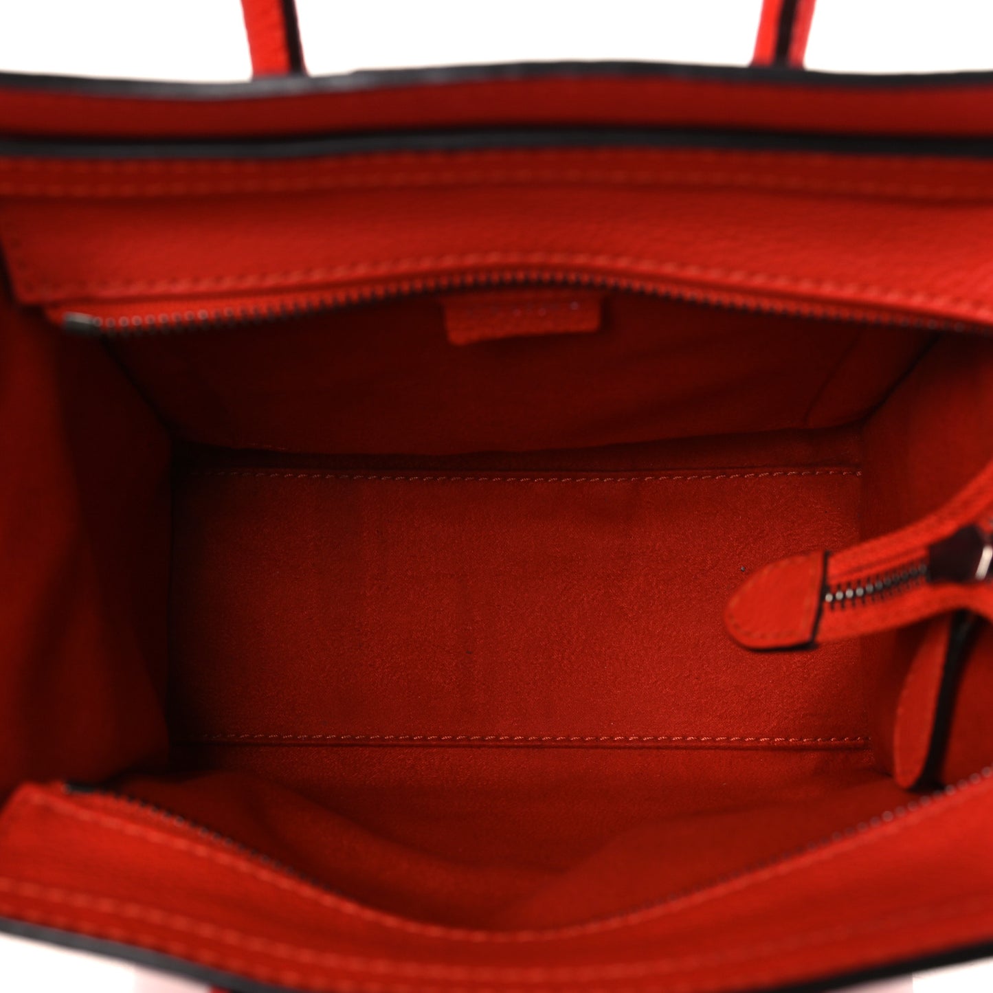 Drummed Calfskin Nano Luggage Vermillion