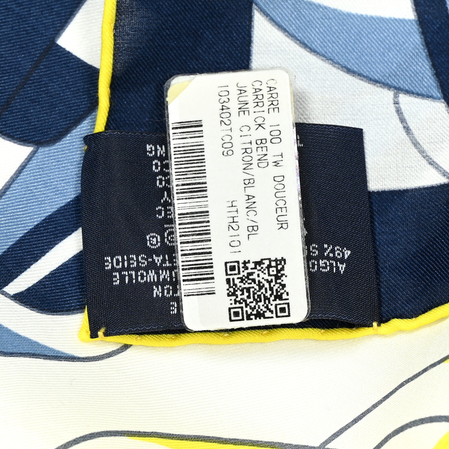 Hermes Cotton Silk Carrick Bend Scarf 100 Jaune Citron White 4 of 5