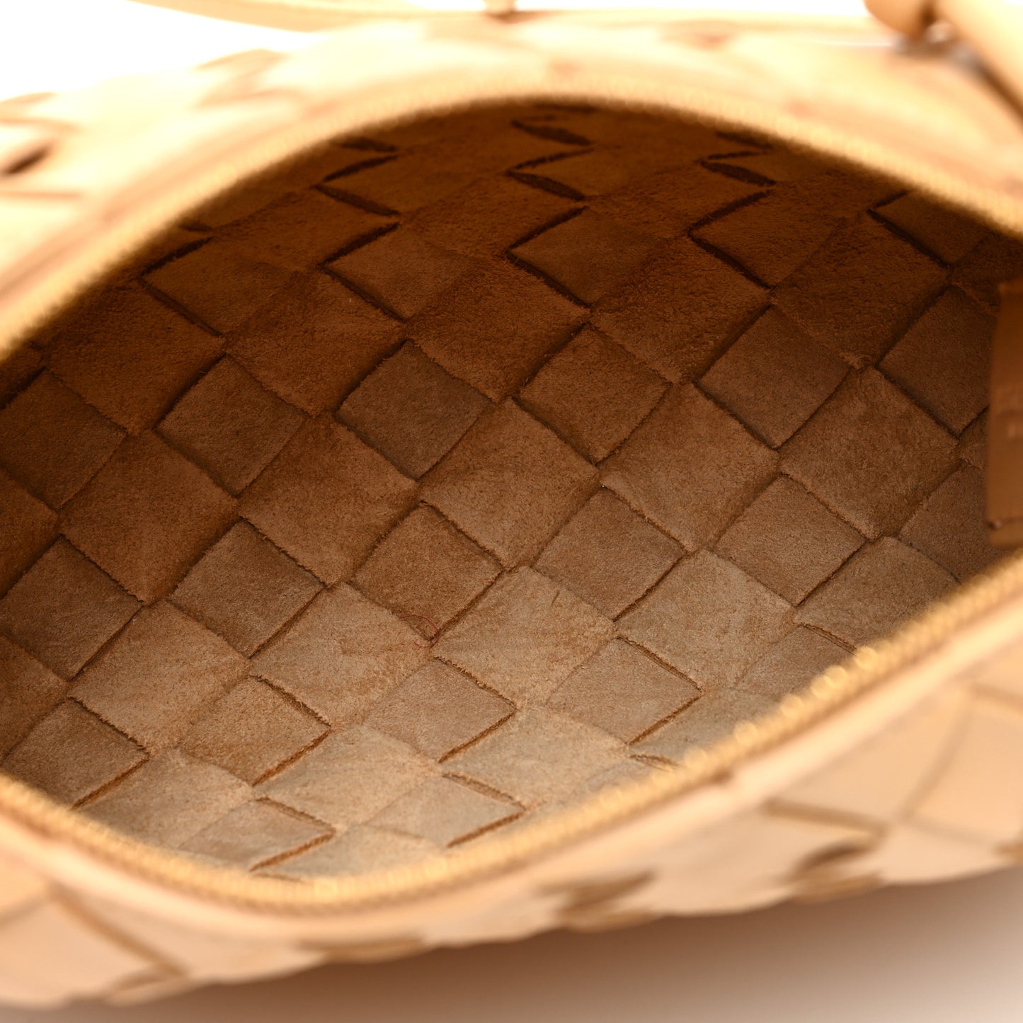 Nappa Intrecciato Mini Loop Camera Bag Almond