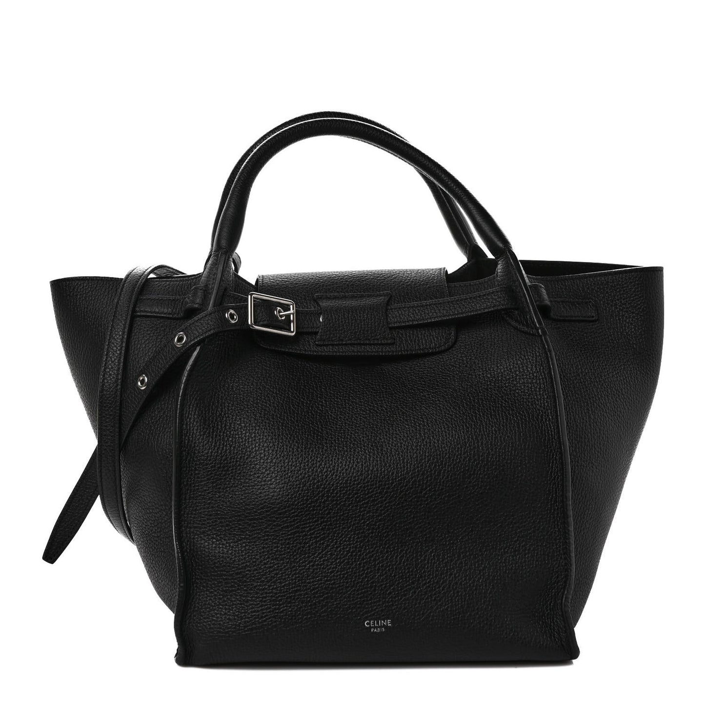 Supple Grained Calfskin Small Big Bag Black