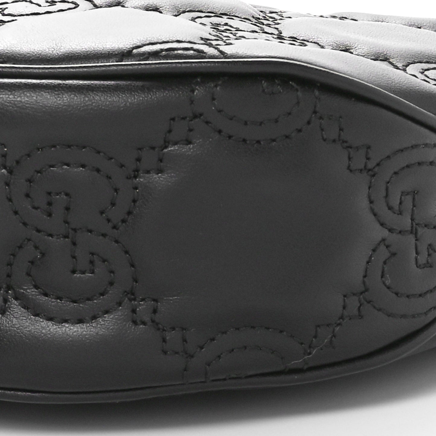 Calfskin GG Matelasse Small Hobo Shoulder Bag Black