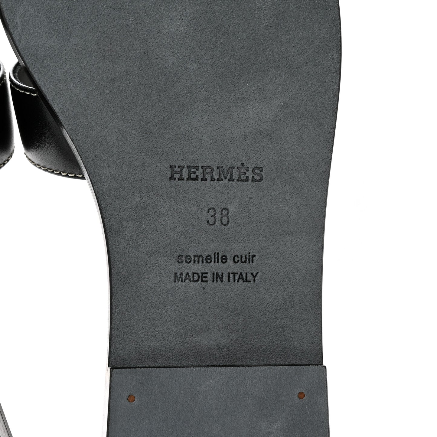 Box Calfskin Oran Sandals 38 Black