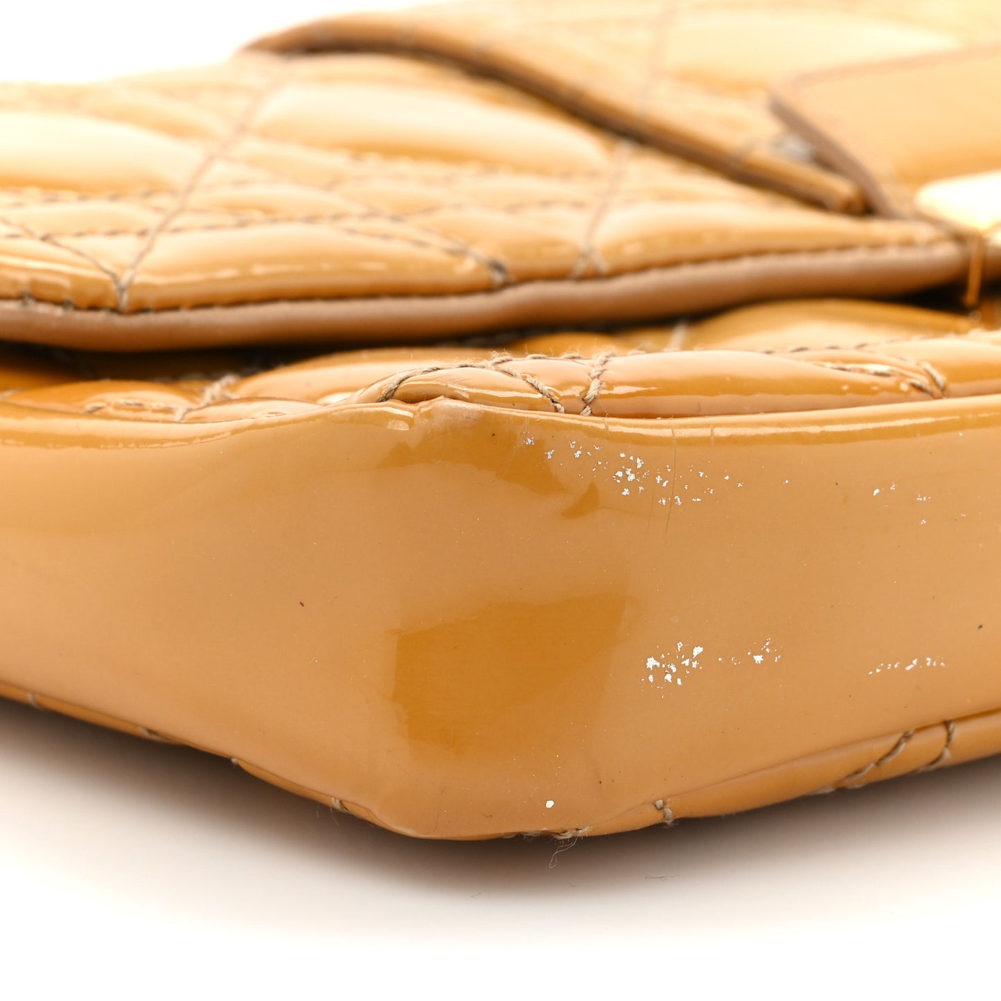 Patent Cannage Miss Dior Promenade Pouch Yellow