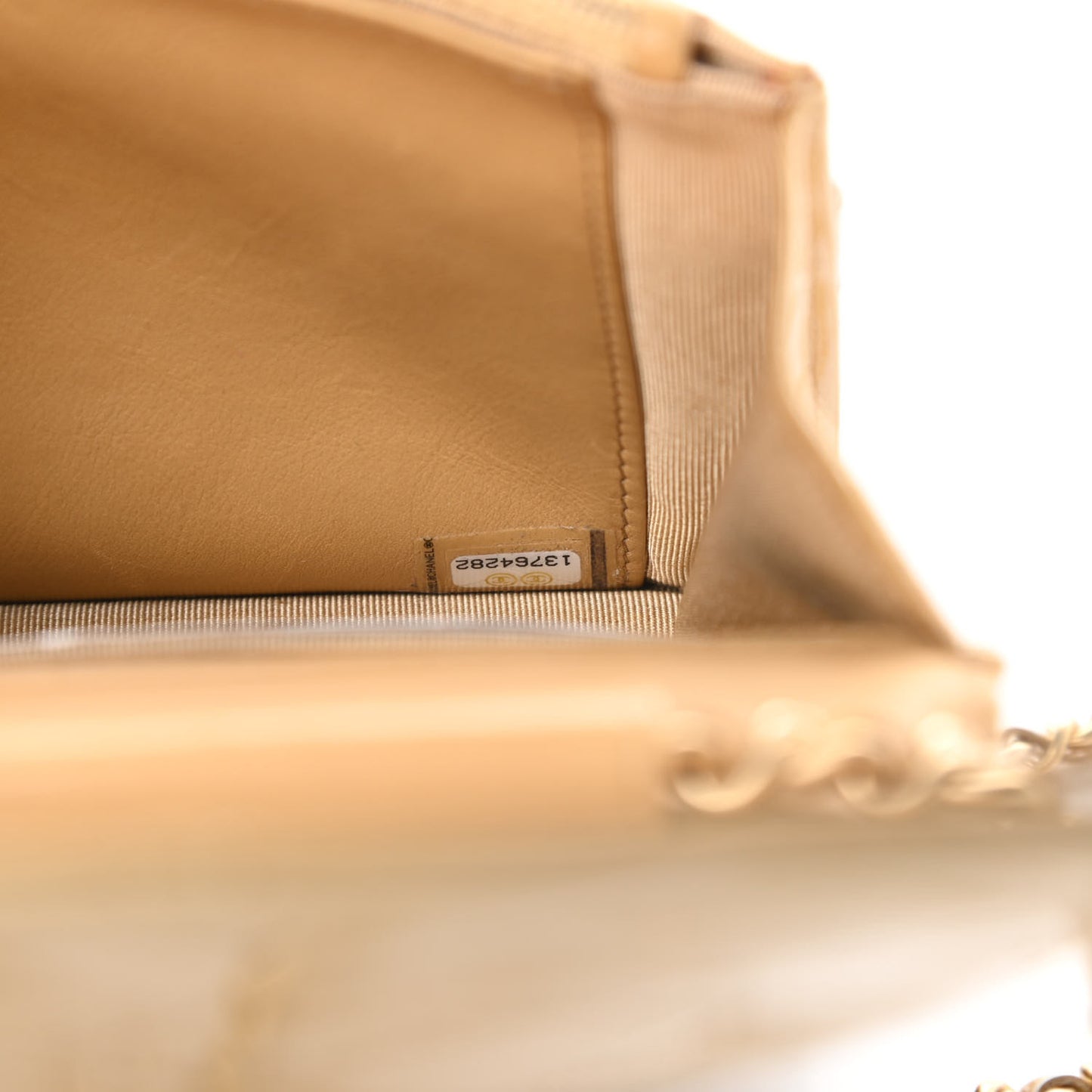 Metallic Patent Quilted Wallet On Chain WOC Gold