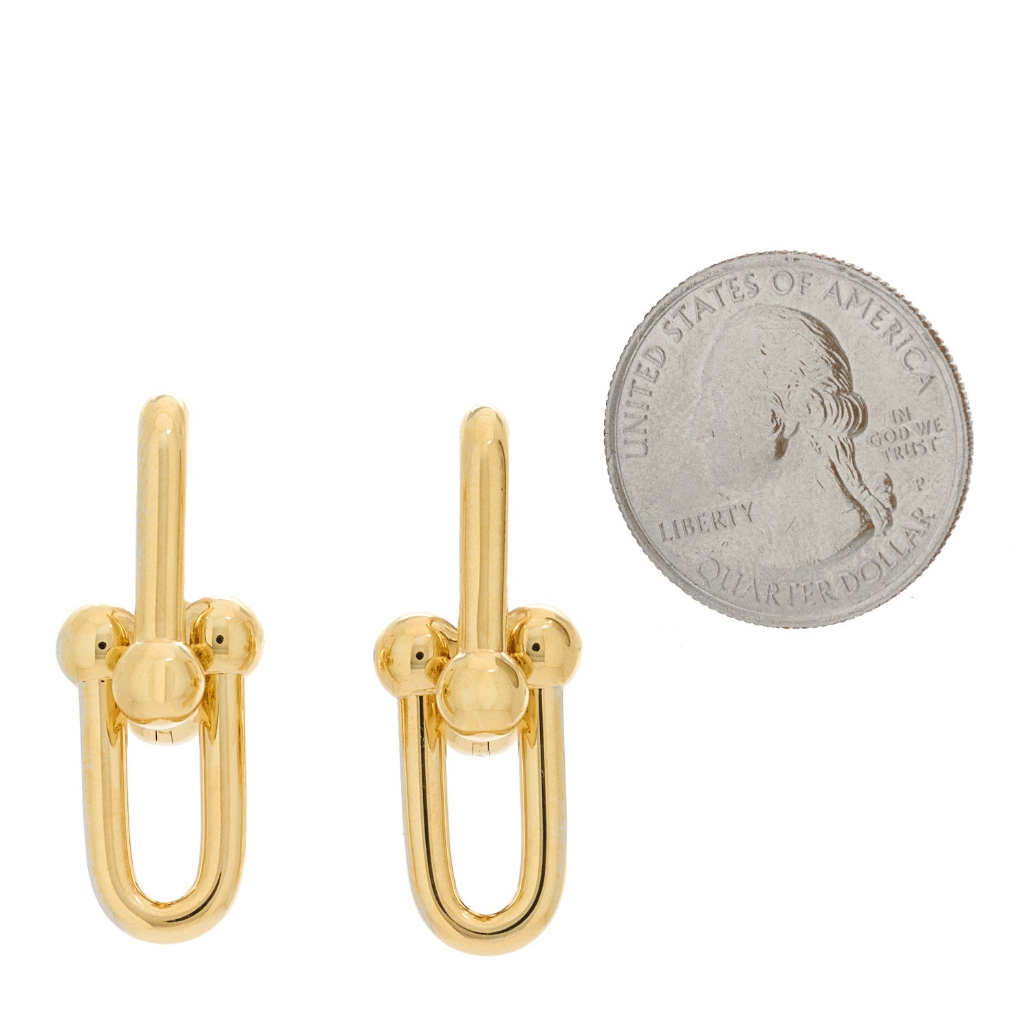 Tiffany 18K Yellow Gold Large HardWear Link Earrings 2 of 5