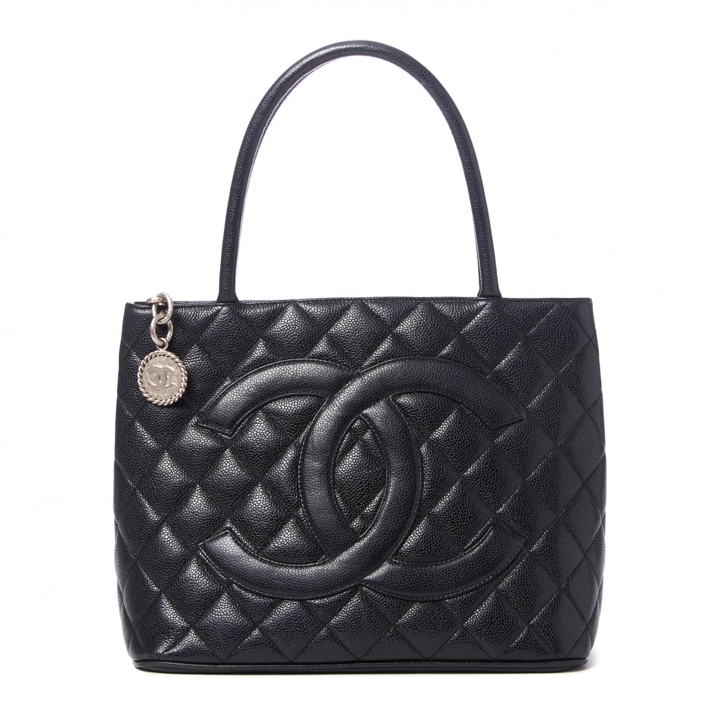 Caviar Quilted Medallion Tote Black