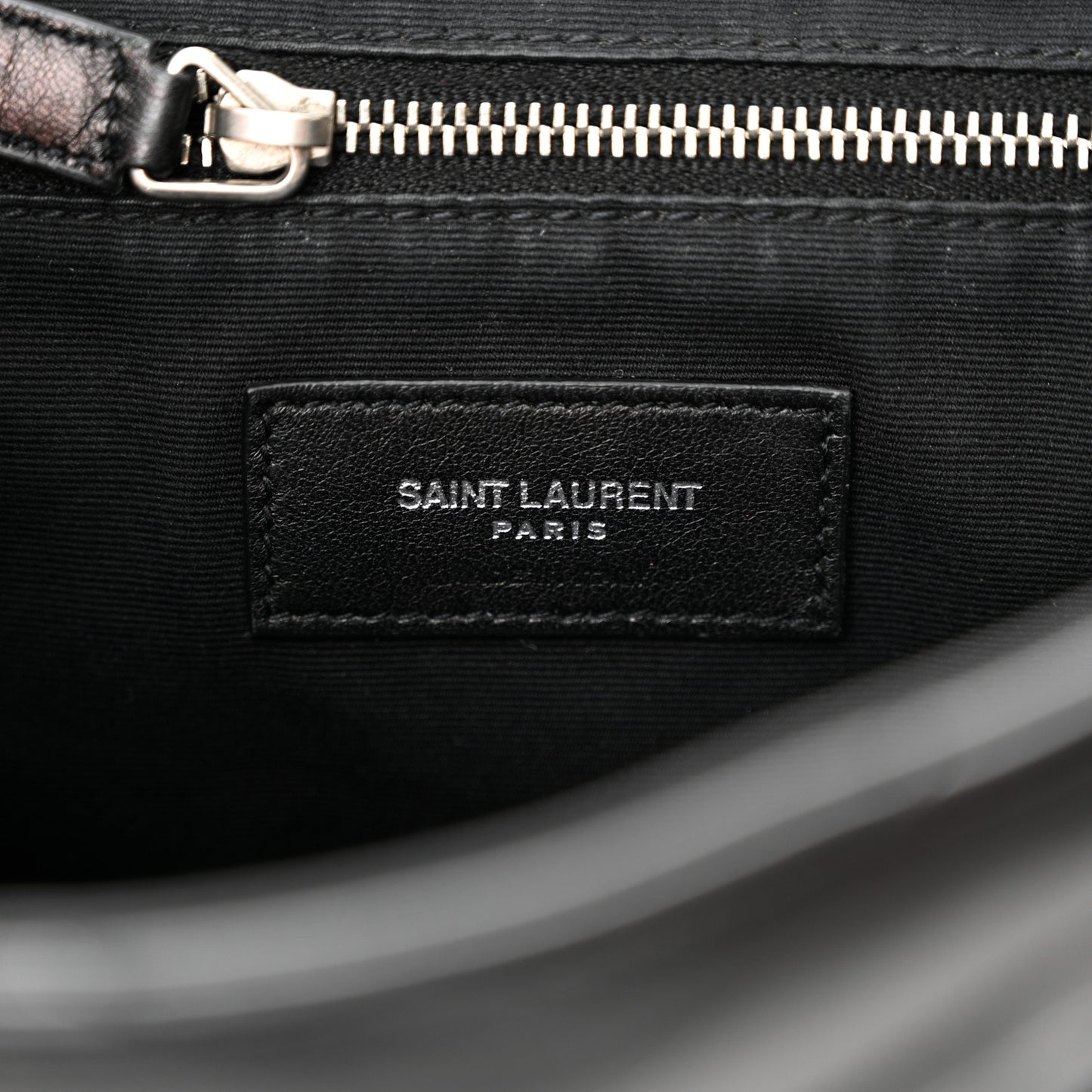 SAINT LAURENT Calfskin Y Quilted Monogram Small Loulou Backpack Black