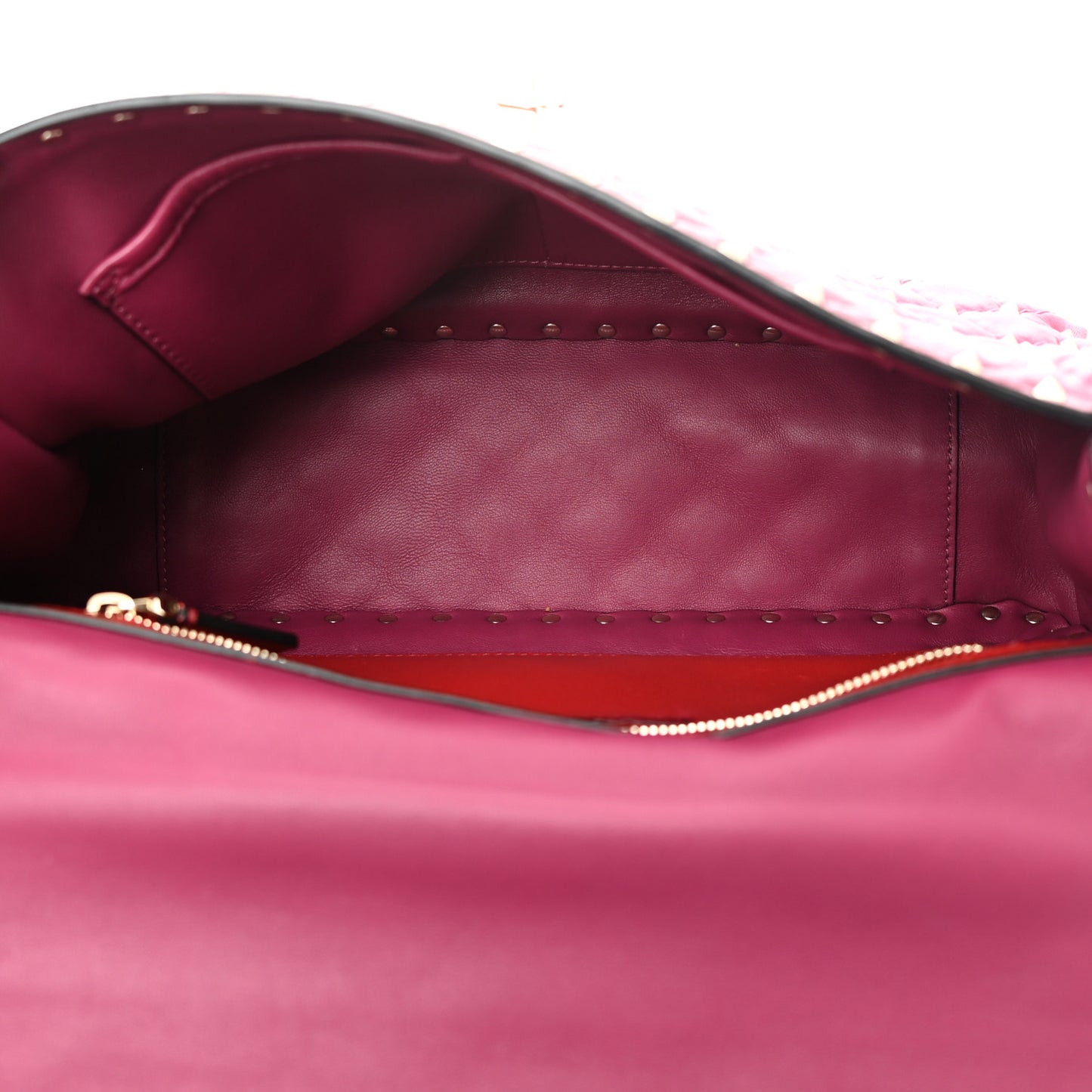Nappa Large Rockstud Spike Shoulder Bag Camelia