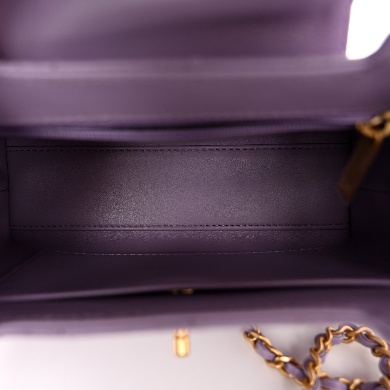 Chanel Shiny Aged Calfskin Quilted Nano Kelly Shopper Lilac 5 of 11