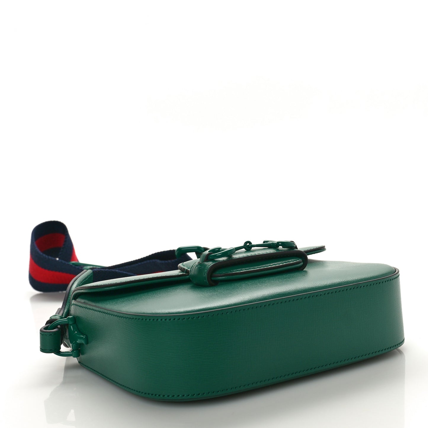 Azalea Calfskin Web Monochrome Horsebit 1955 Shoulder Bag Emerald