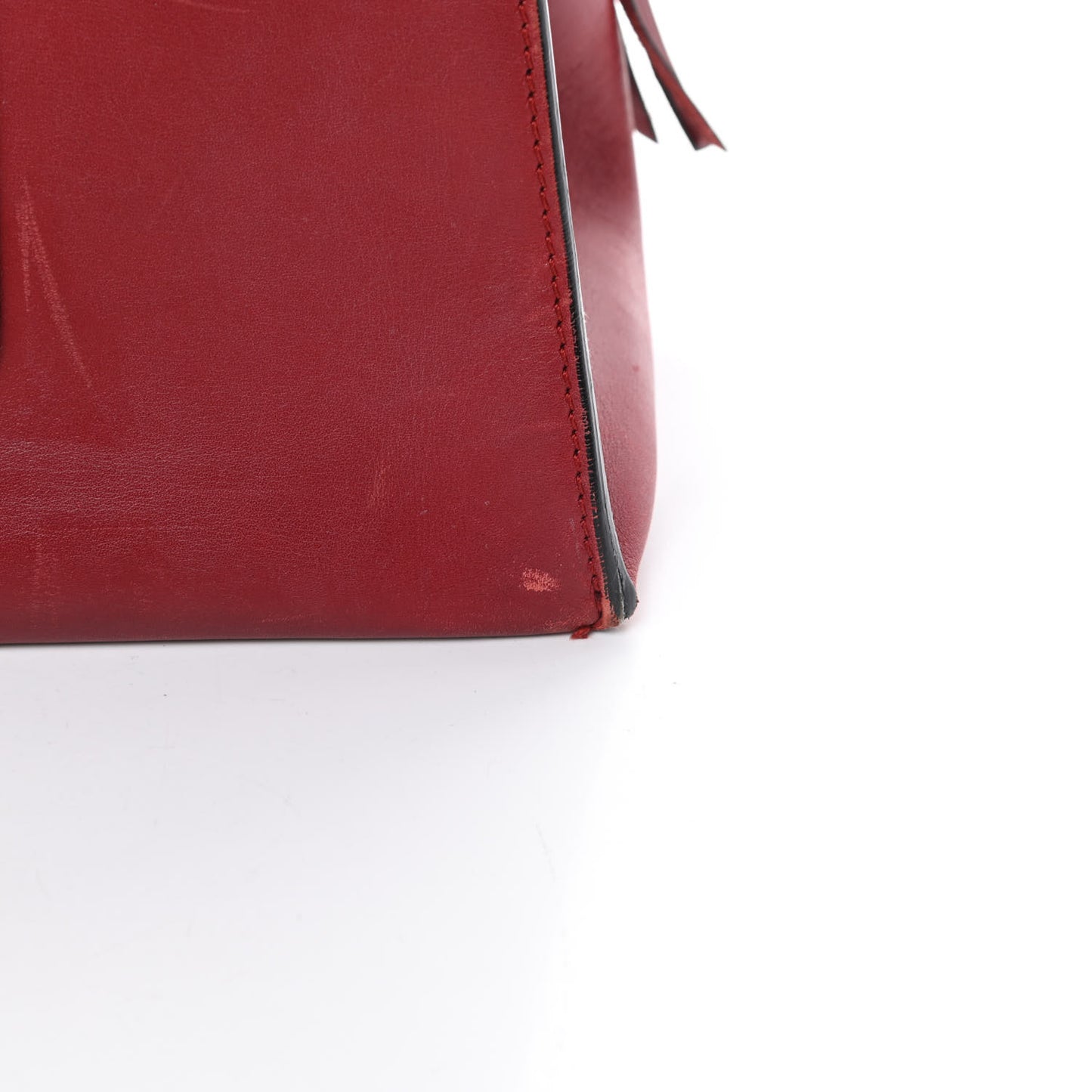 Smooth Calfskin Medium Edge Shoulder Bag Red