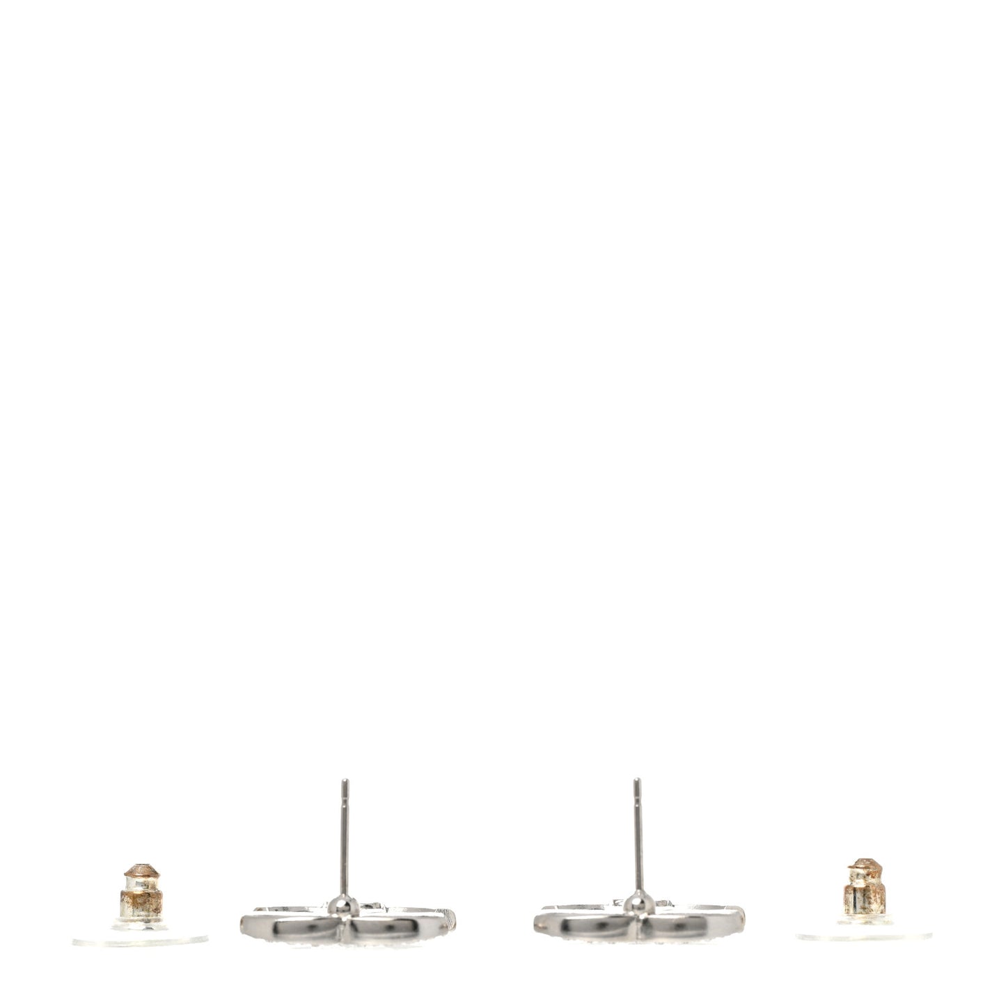Crystal CC Earrings Silver