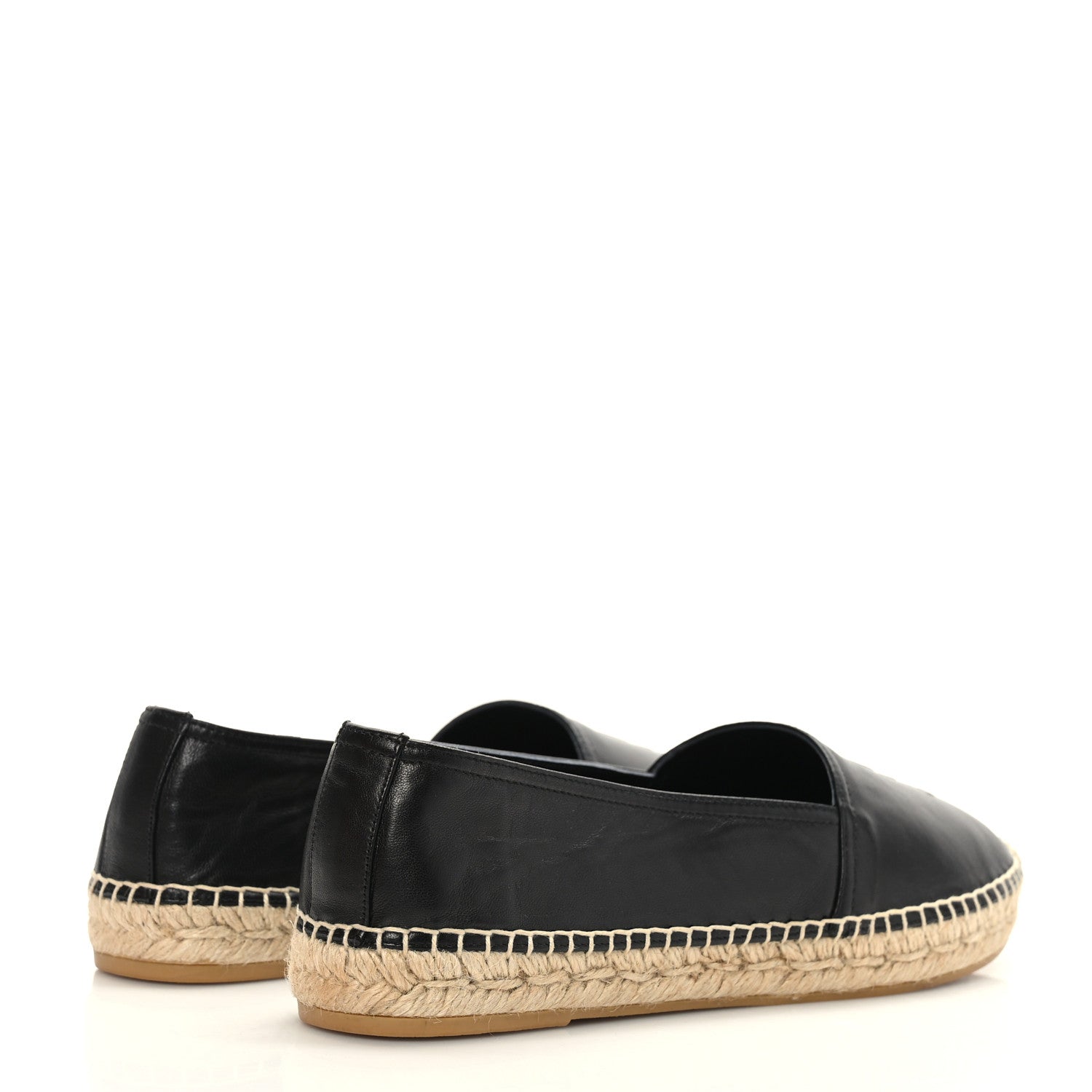 Saint Laurent Lambskin Monogram Espadrilles 39 Black 4 of 7