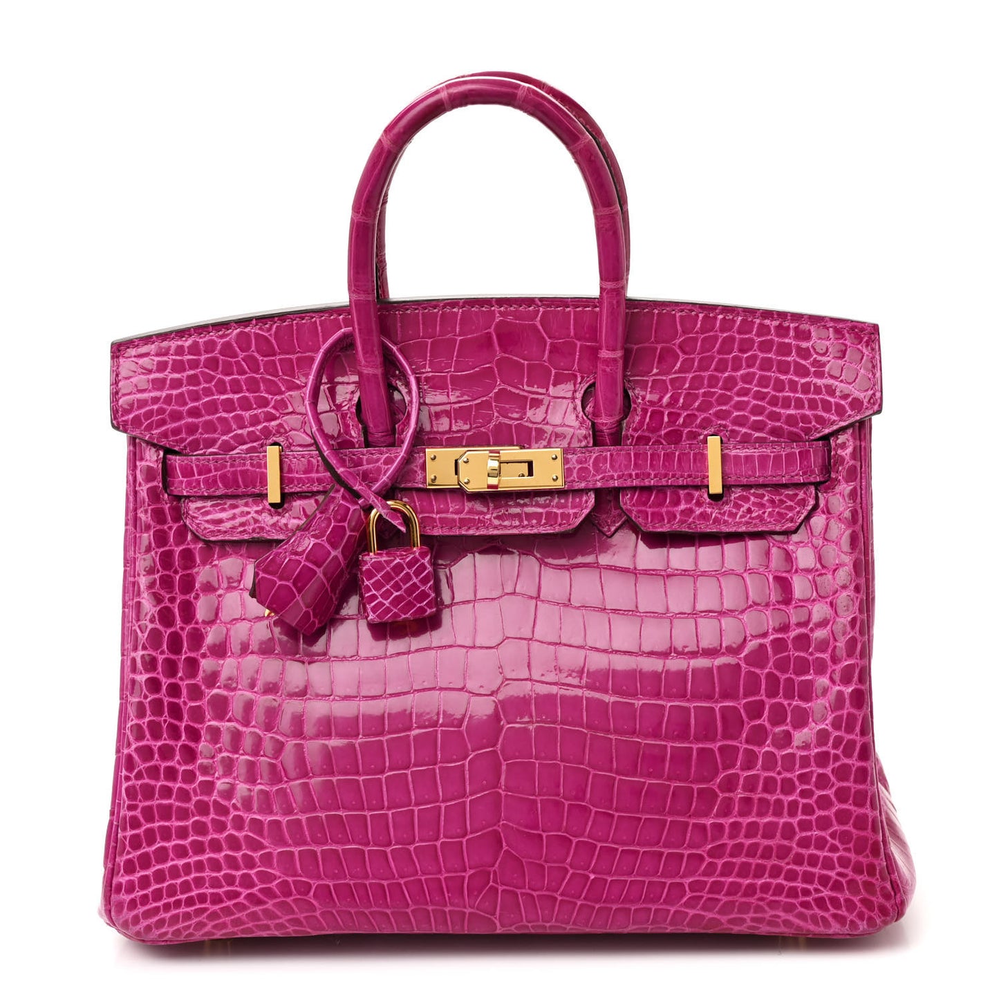 Shiny Porosus Crocodile Birkin 25 Rose Scheherazade