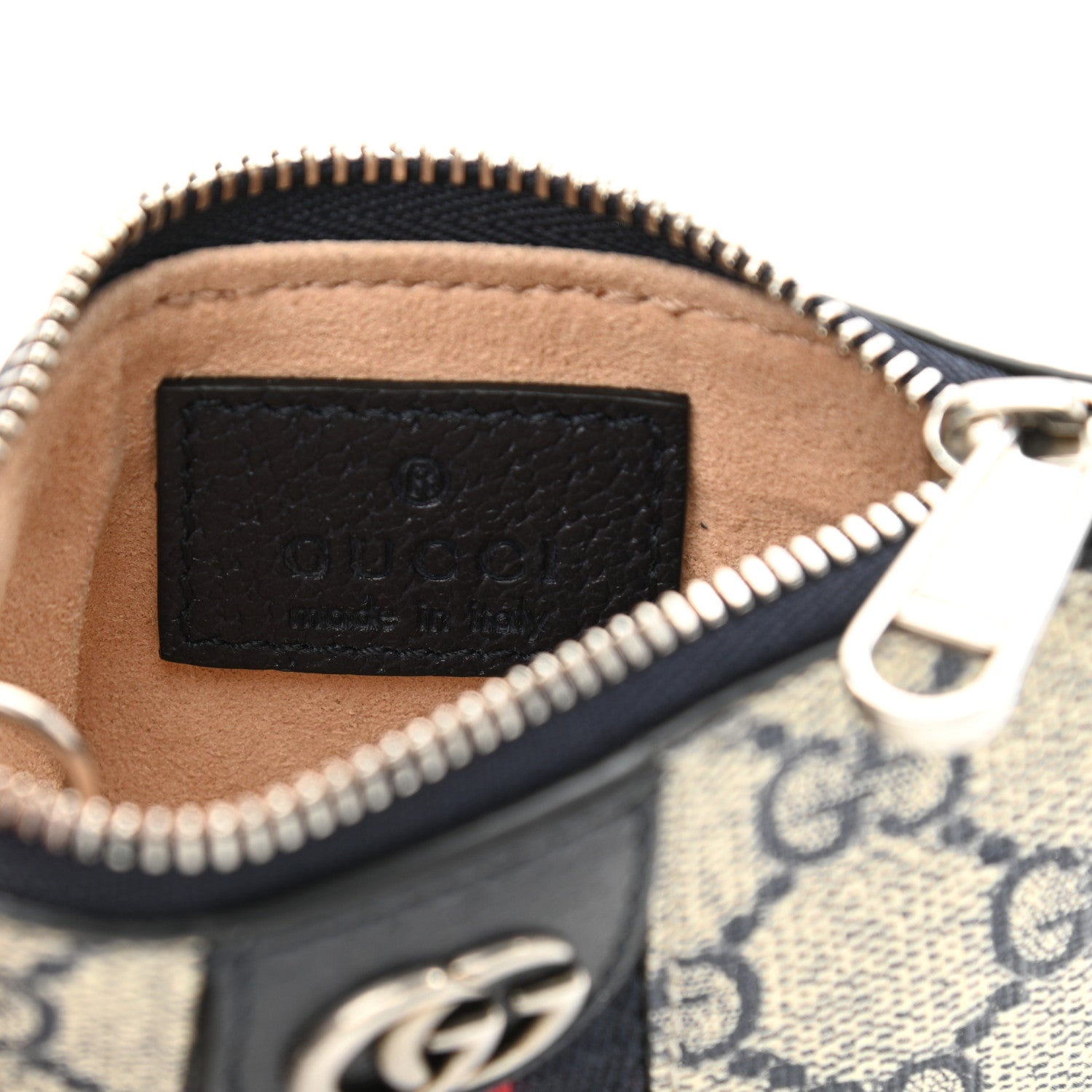 Gucci GG Supreme Monogram Web Ophidia Key Case Beige Blue 6 of 7