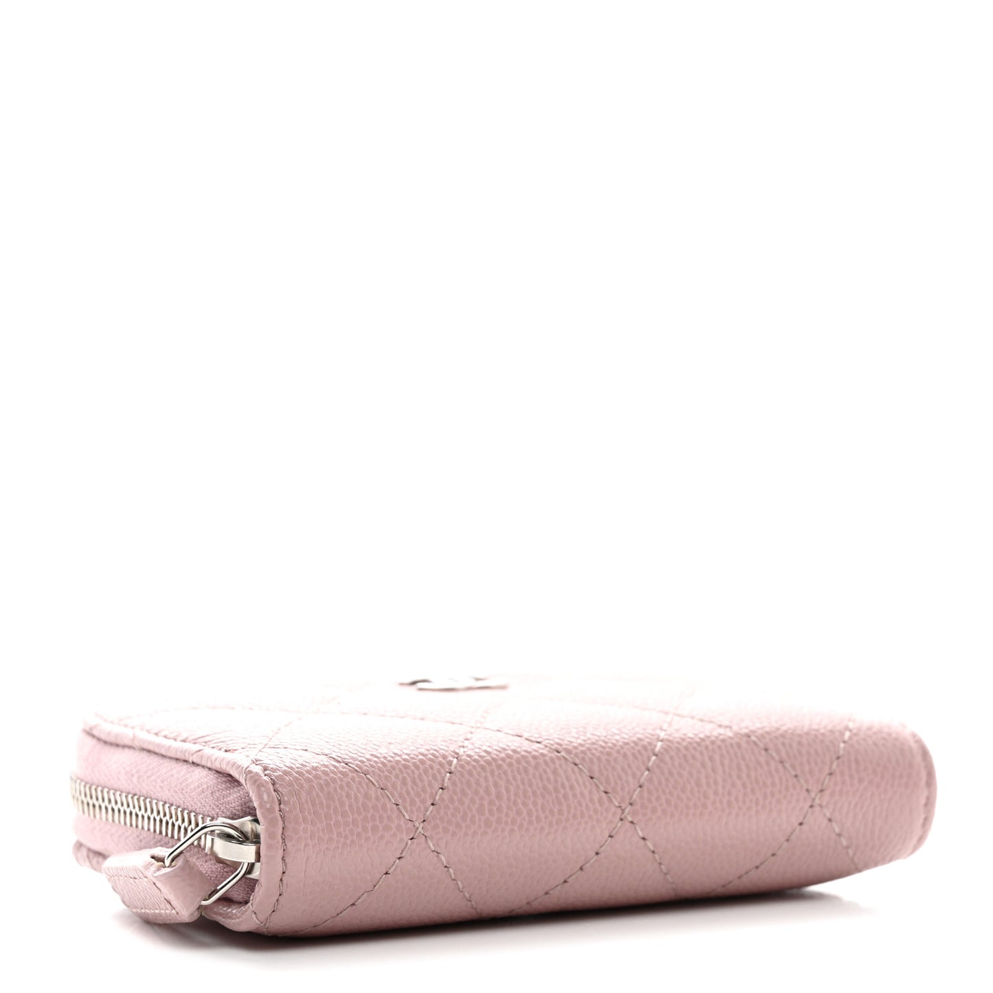 Caviar Quilted Zip Coin Purse Light Pink