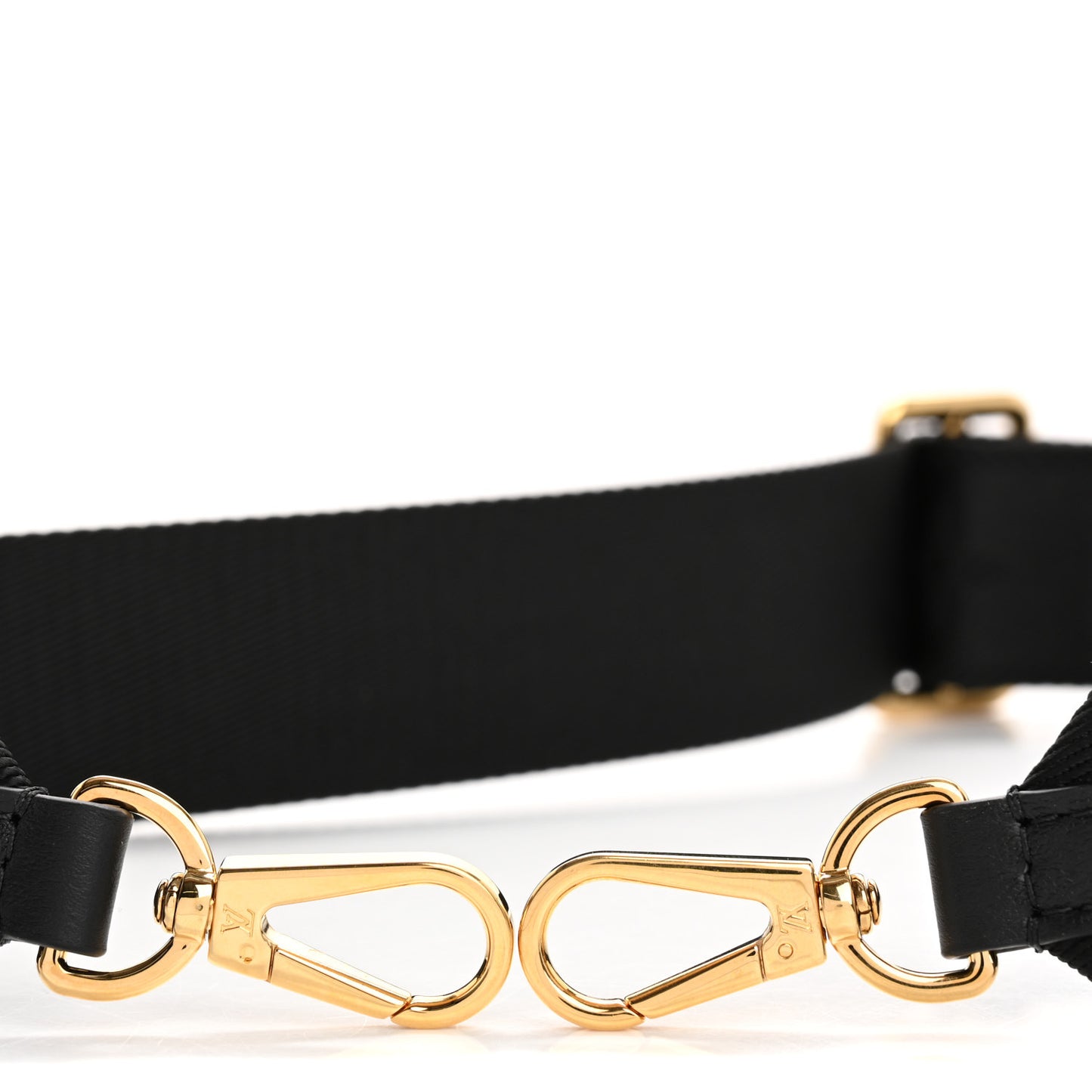Nylon Calfskin Bubblegram Wallet Strap Black