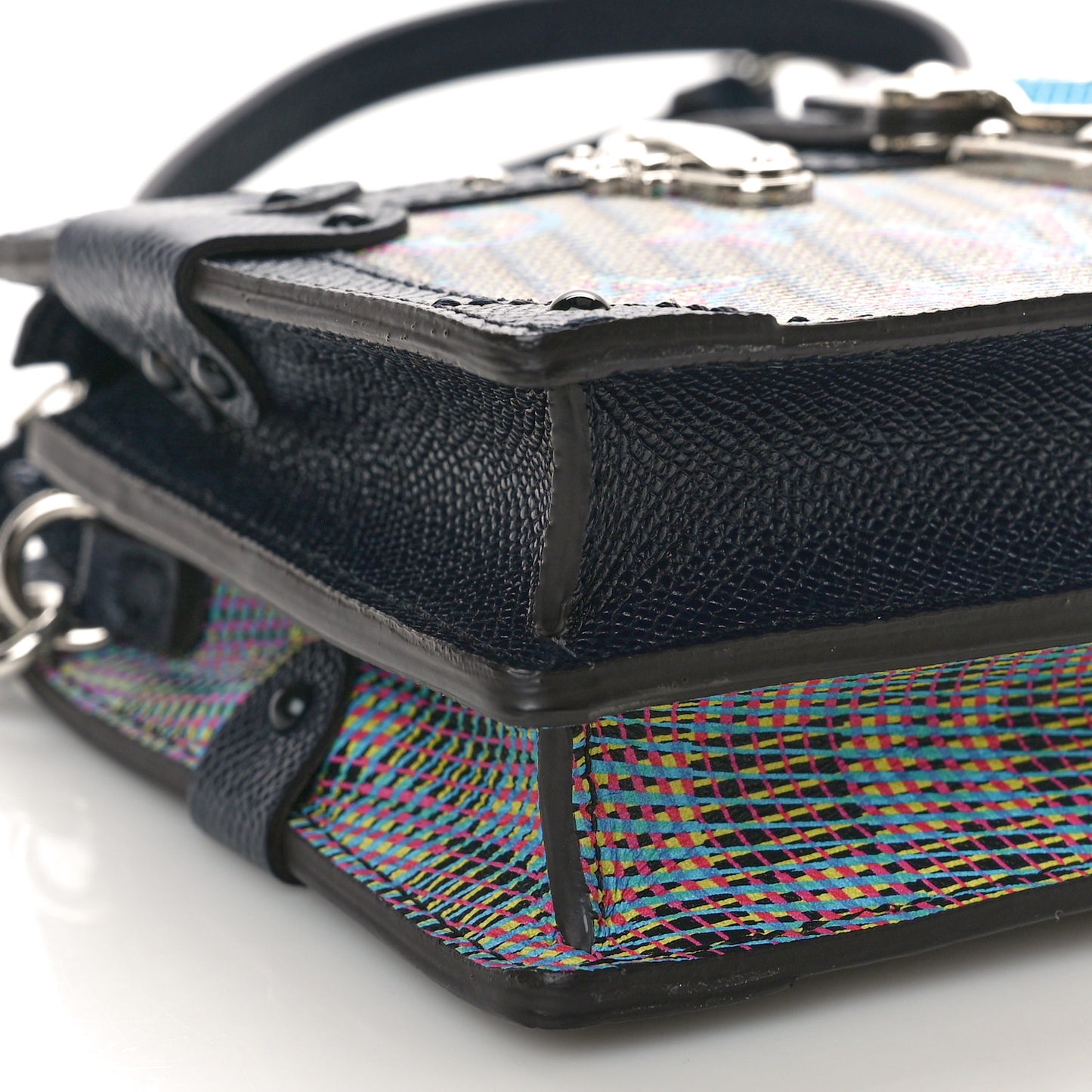 Calfskin Monogram LV Pop Trunk Clutch Blue