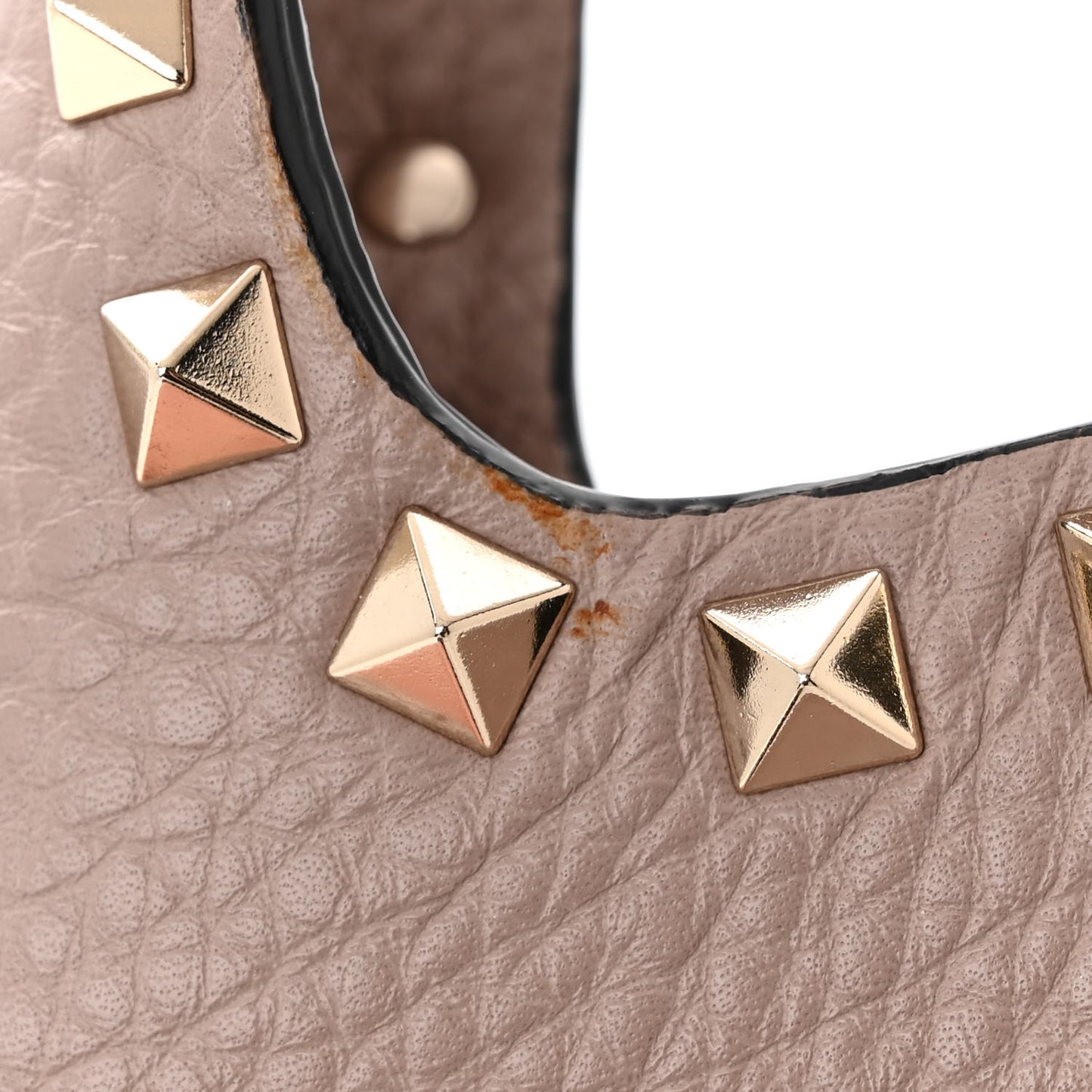 Pebbled Calfskin Small Rockstud Flip Lock Hobo Poudre