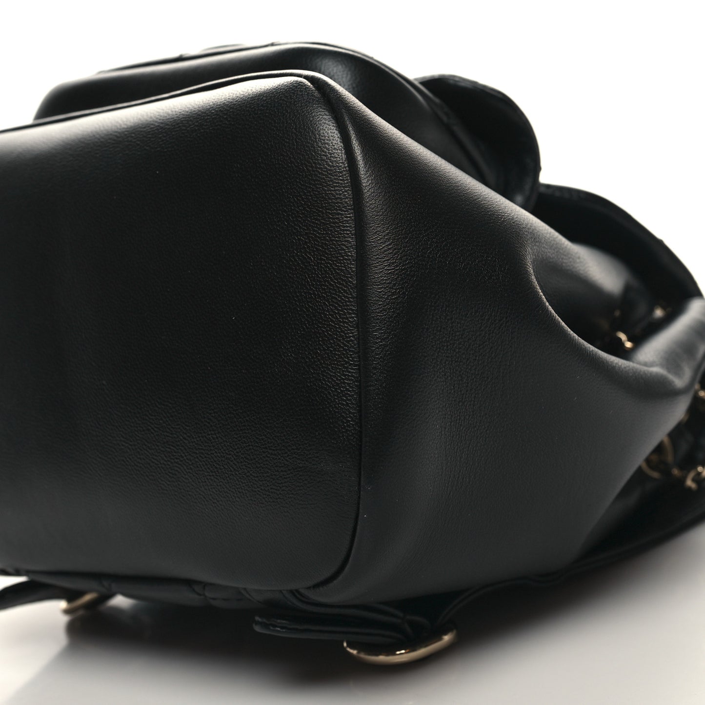 Lambskin Quilted Small Duma Drawstring Backpack Black