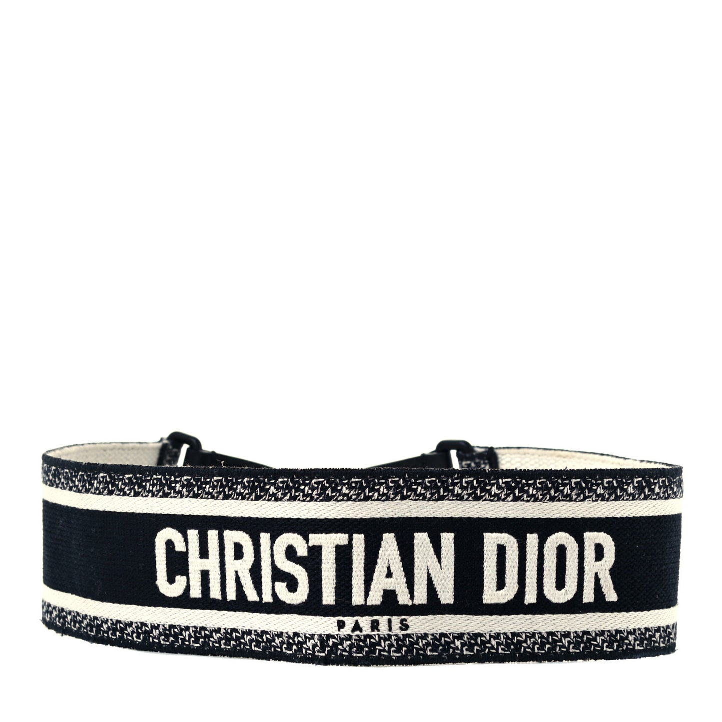 Canvas Embroidered Shoulder Strap Black White