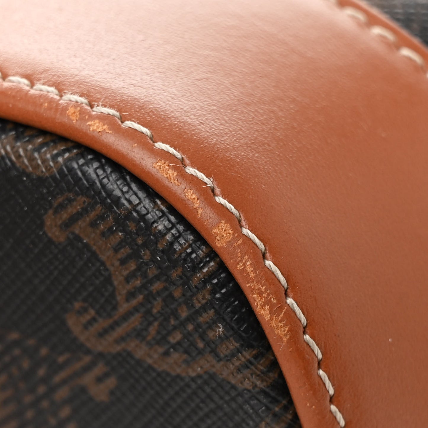 Triomphe Canvas Calfskin Small Bucket Bag Tan