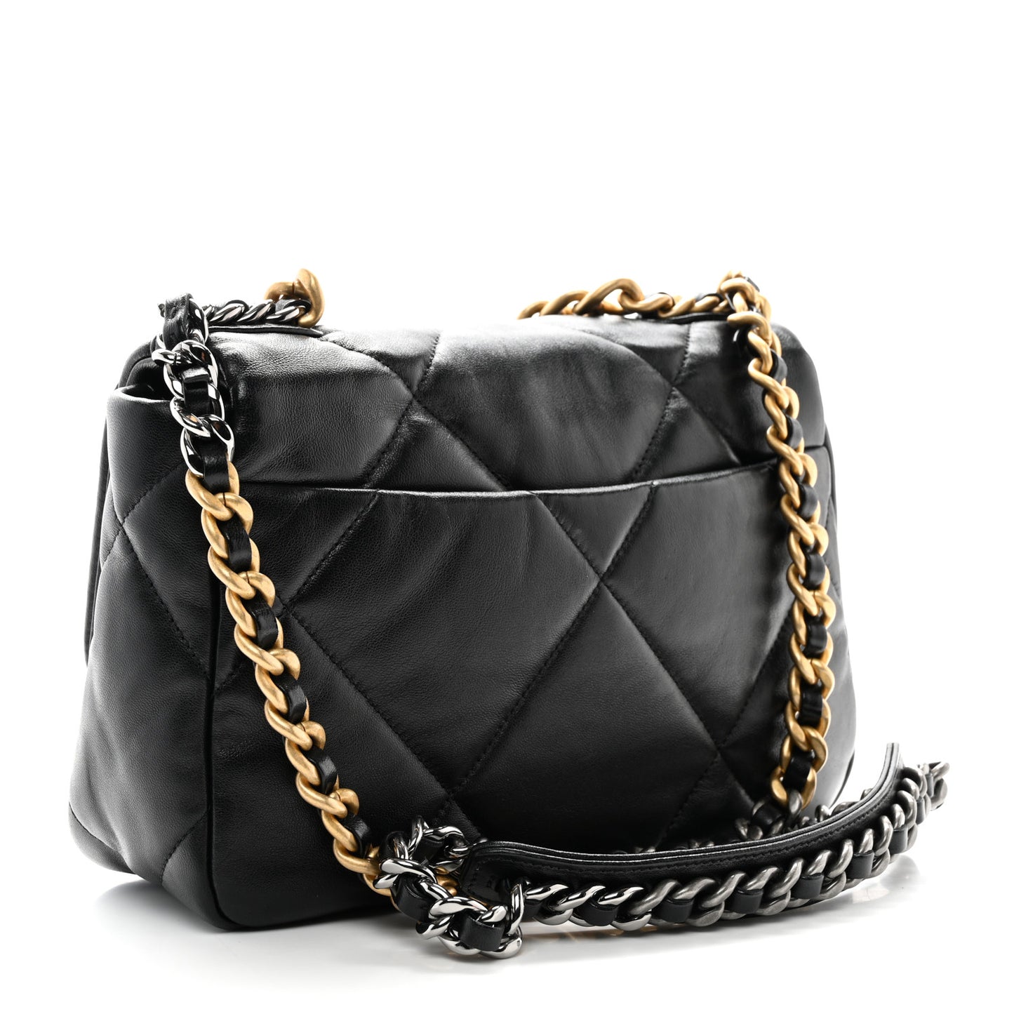 Lambskin Quilted Medium Chanel 19 Flap Black