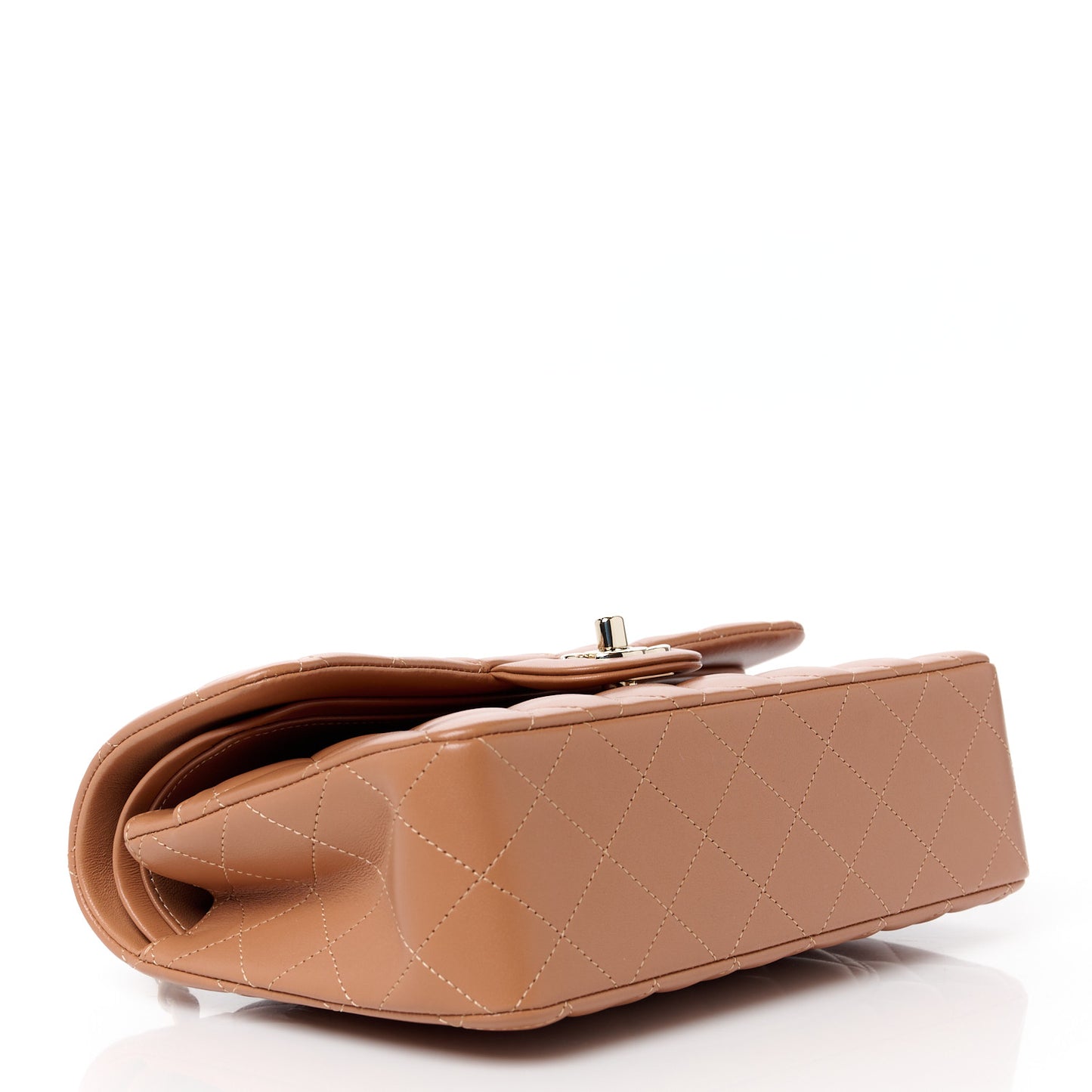 Lambskin Quilted Small Double Flap Brown