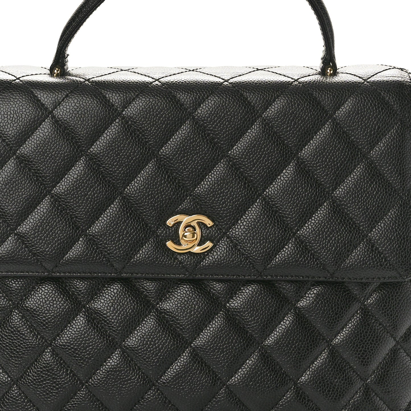 Caviar Quilted Jumbo Kelly Flap Black