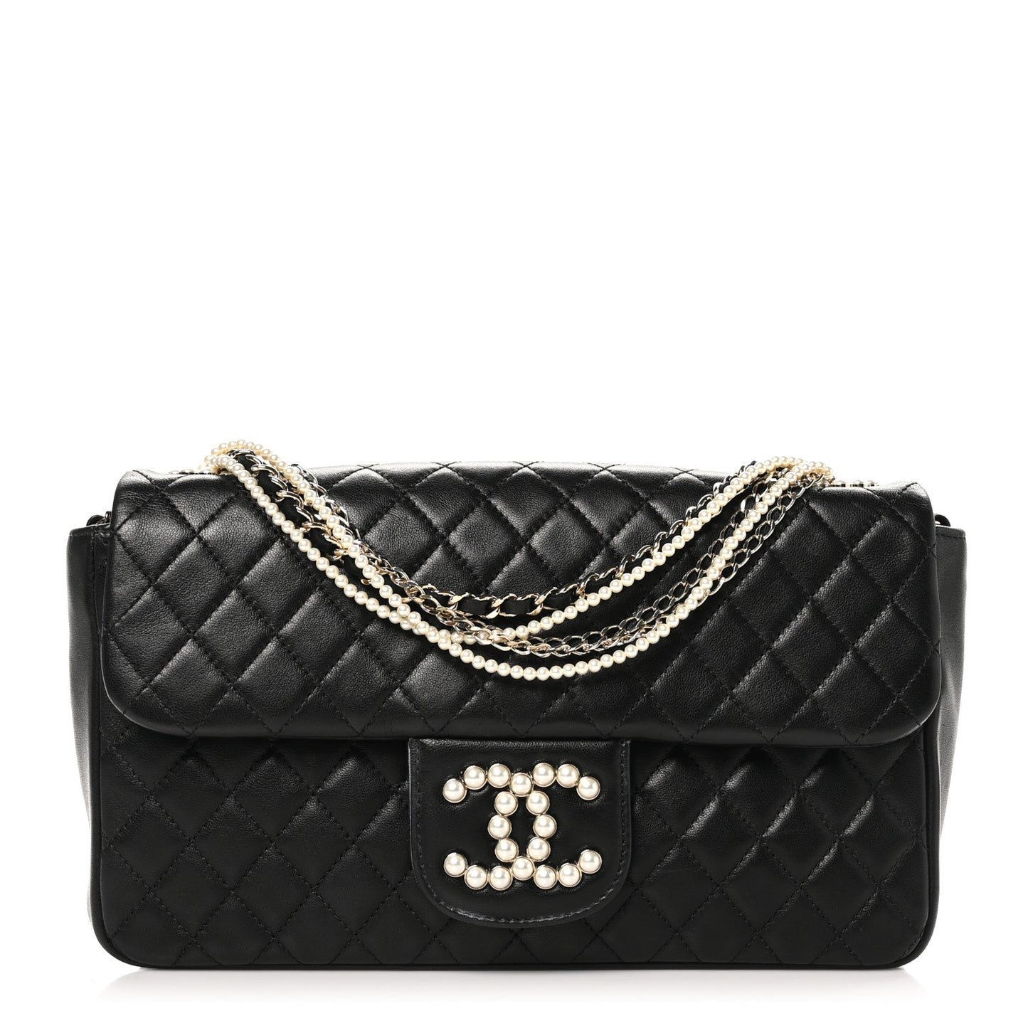 Lambskin Quilted Medium Westminster Pearl Black