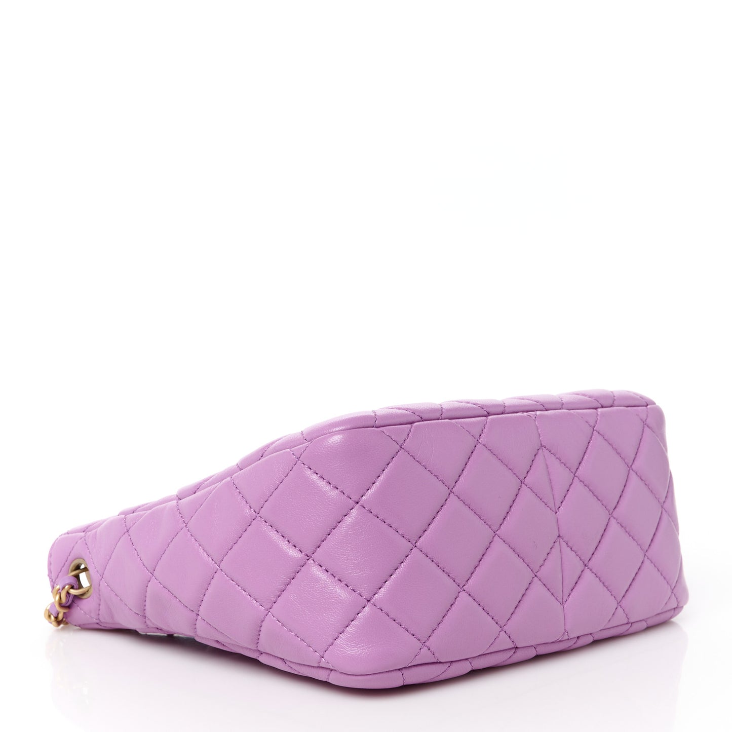 Lambskin Quilted Small Pearl Crush Hobo Purple