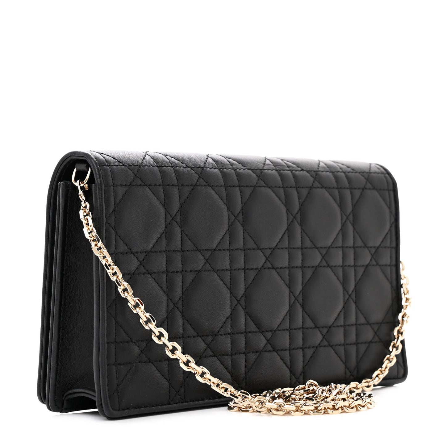 Lambskin Cannage Lady Dior Pouch Black